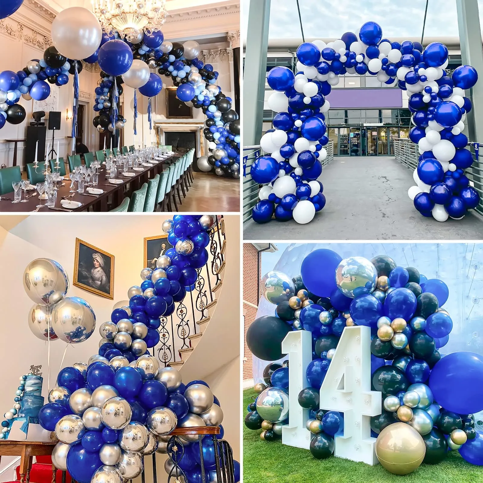 Ousuga Kit Ghirlanda di Palloncini Blu Scuro, 106 pezzi (5, 10, 12, 18 pollici) - immagine 6