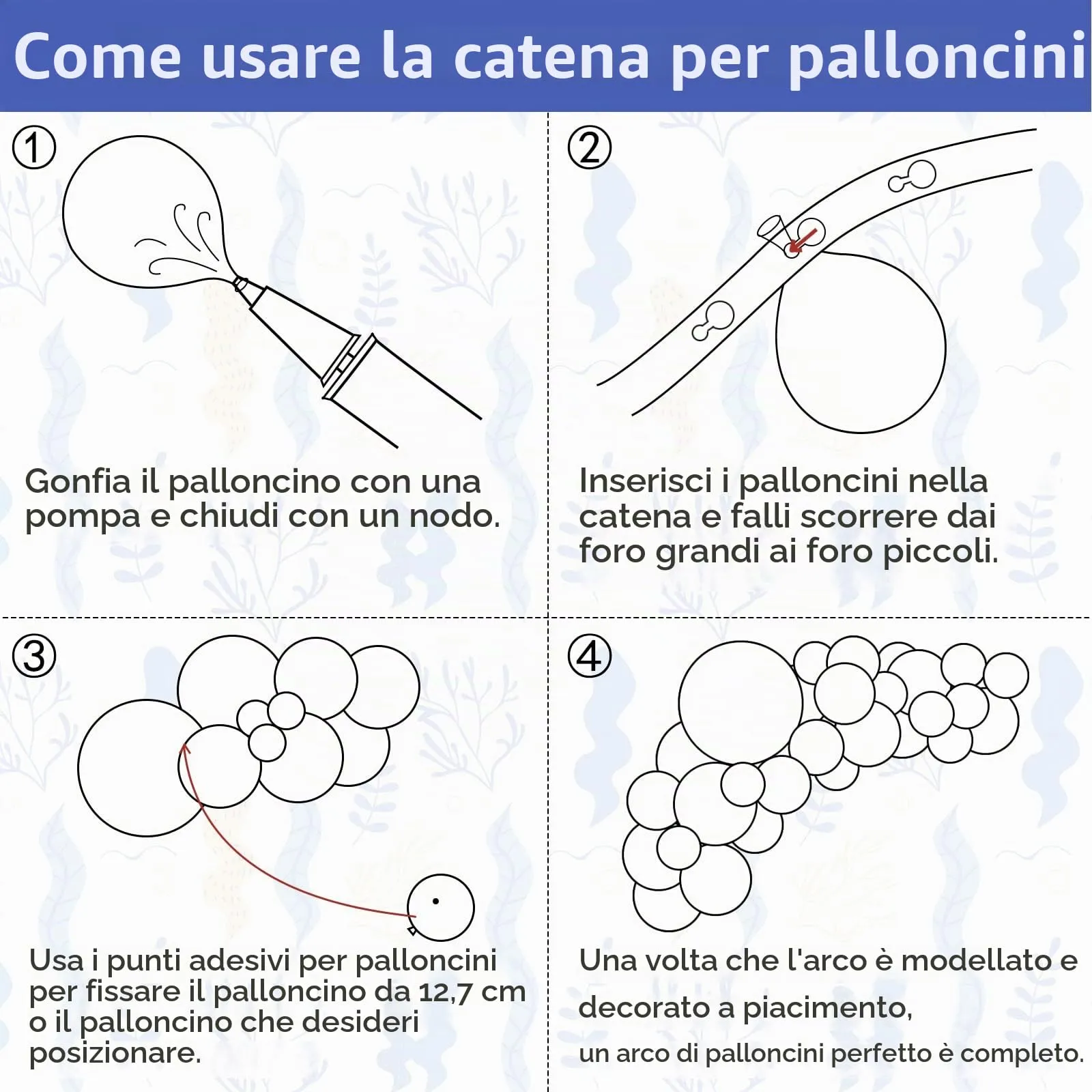 Ousuga Kit Ghirlanda di Palloncini Blu Scuro, 106 pezzi (5, 10, 12, 18 pollici) - immagine 7