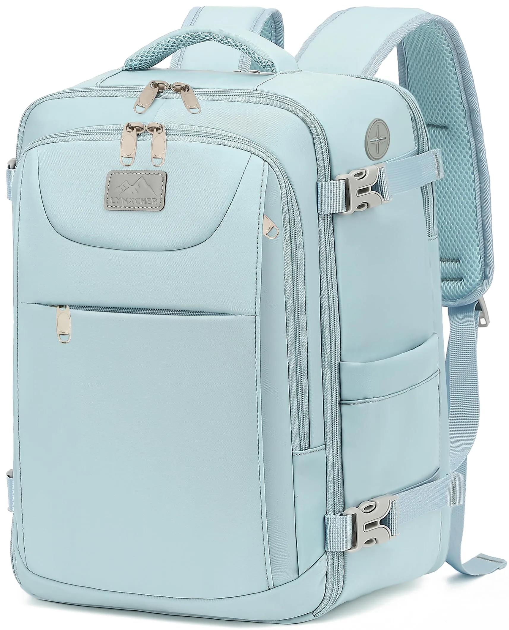 LYNXCHER Zaino da Viaggio 45x36x20 cm, Bagaglio a Mano 30L per Laptop 15.6 Pollici, Blu Chiaro - immagine 1
