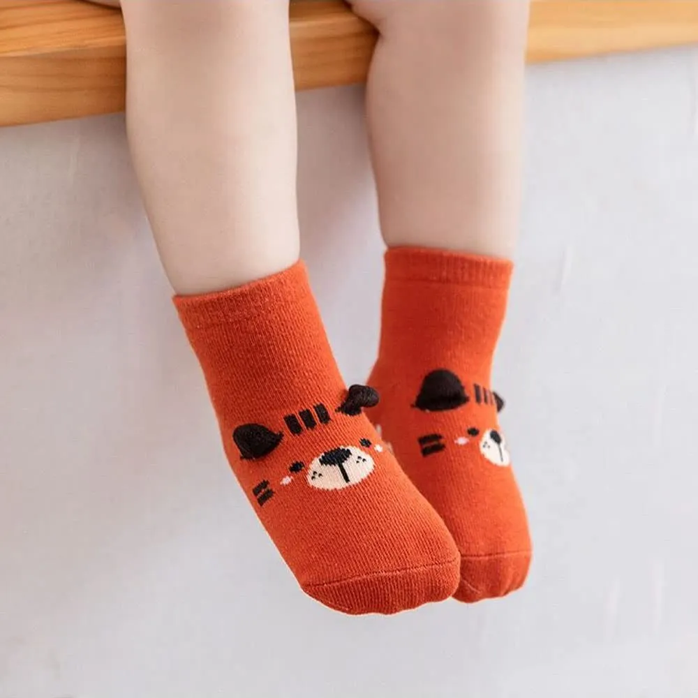 FedMois Calzini Antiscivolo in Cotone per Bimbi, Motivi Animali Orso, 6 Paia, 0-1 Anno - immagine 2