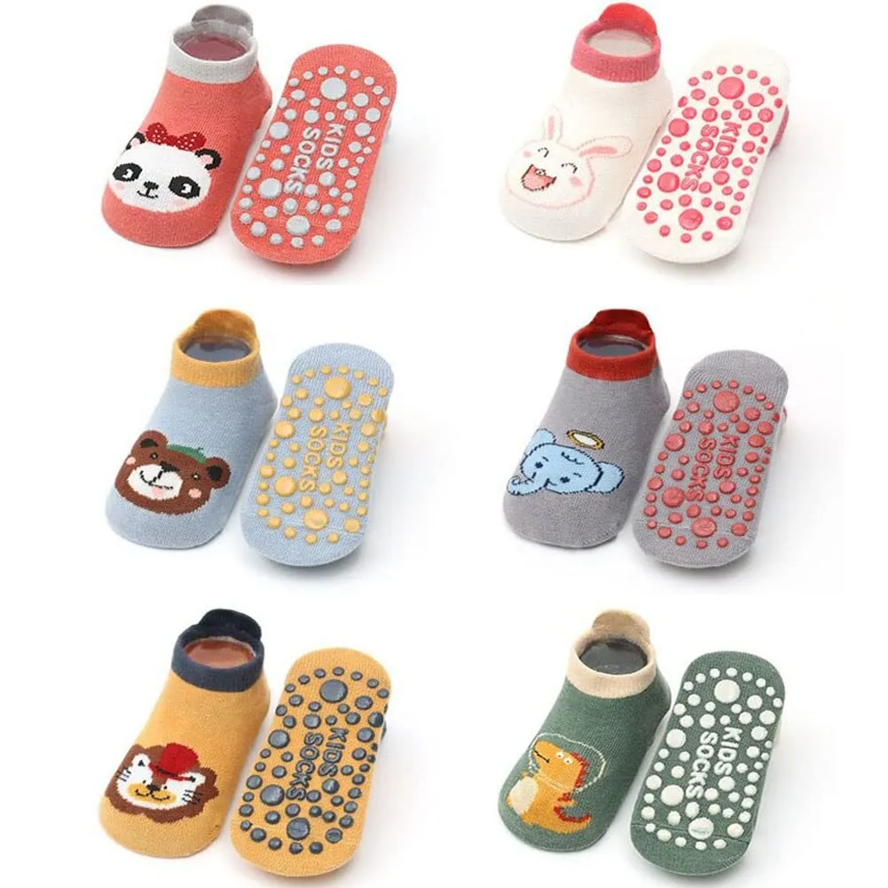FedMois Calzini Antiscivolo in Cotone per Bimbi Motivi Panda, 6 Paia, 0-1 Anno - immagine 1