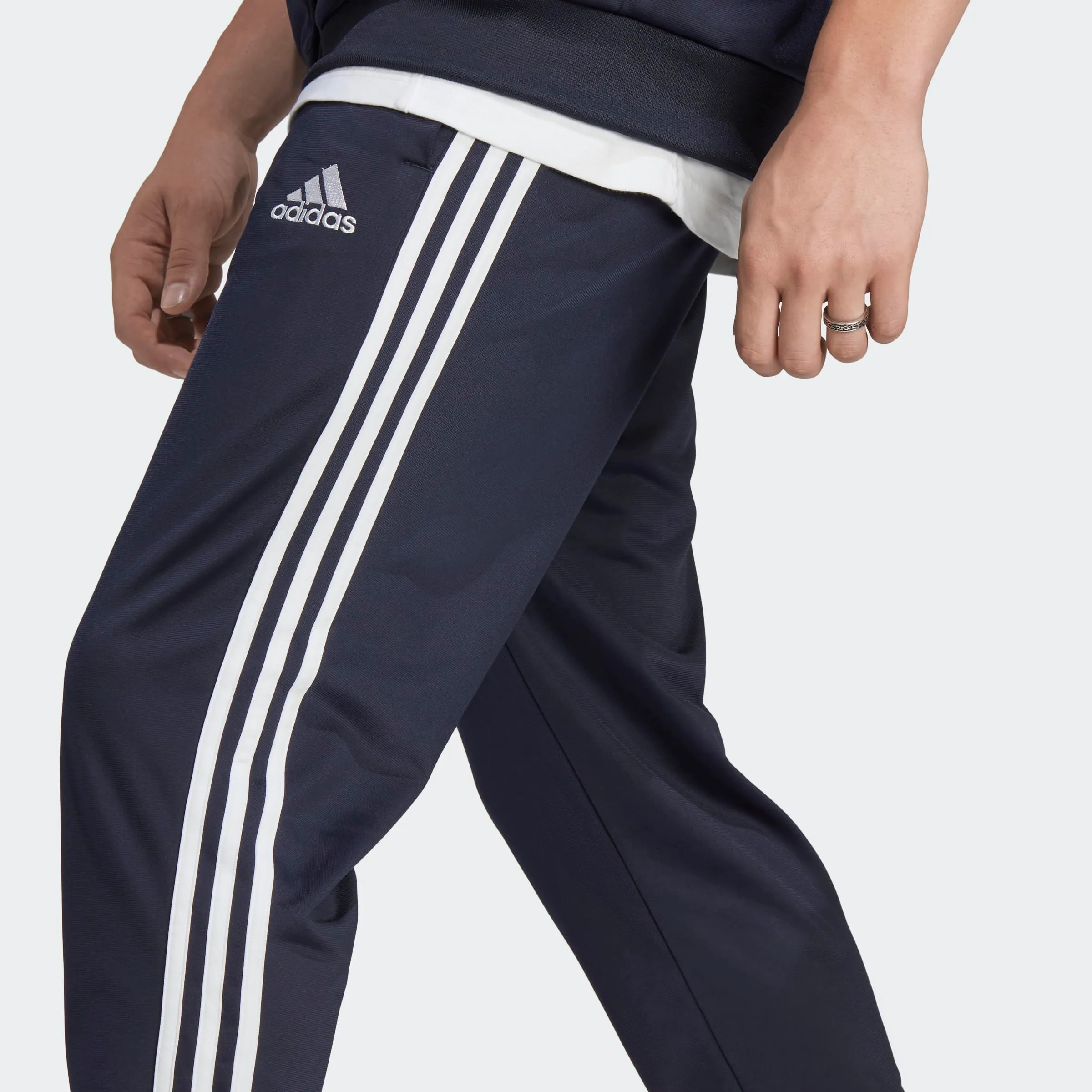 adidas Men's Sportswear Basic 3-Stripes Tricot Track Suit, Legend Ink/White, XL - immagine 3