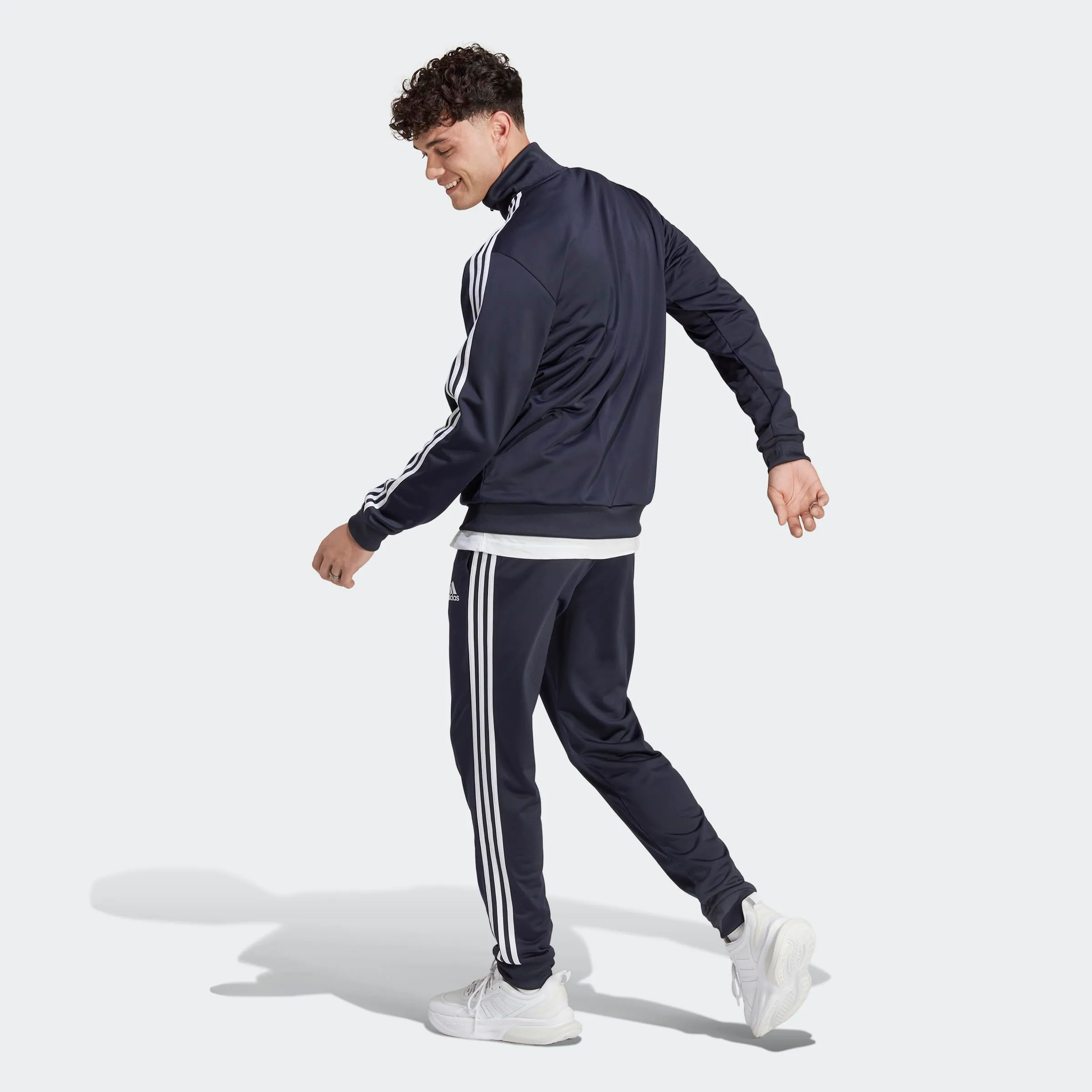 adidas Men's Sportswear Basic 3-Stripes Tricot Track Suit, Legend Ink/White, XL - immagine 5
