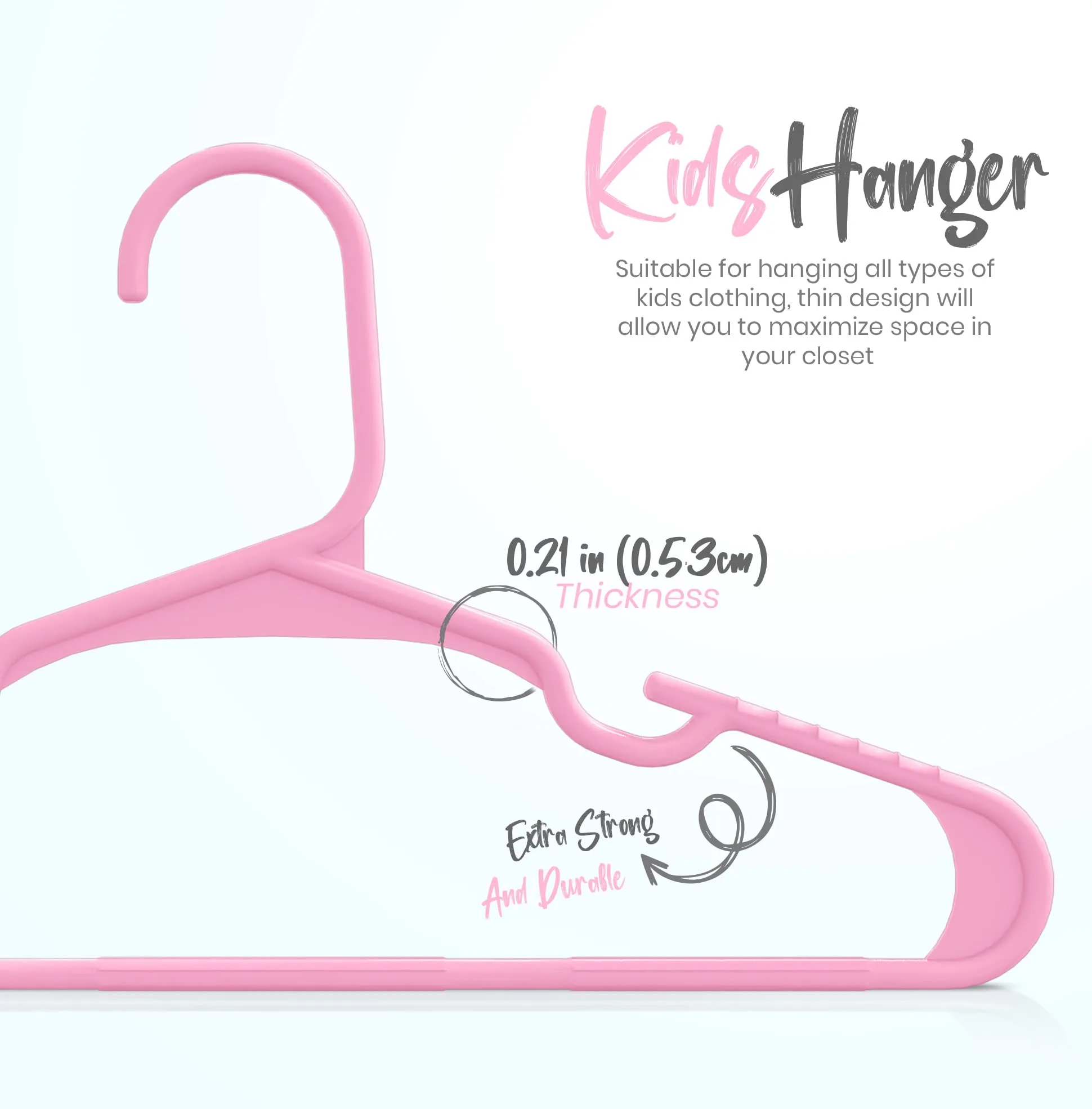 Utopia Home Grucce per bambini in plastica, 29 cm, confezione da 20 pezzi, rosa chiaro - immagine 2