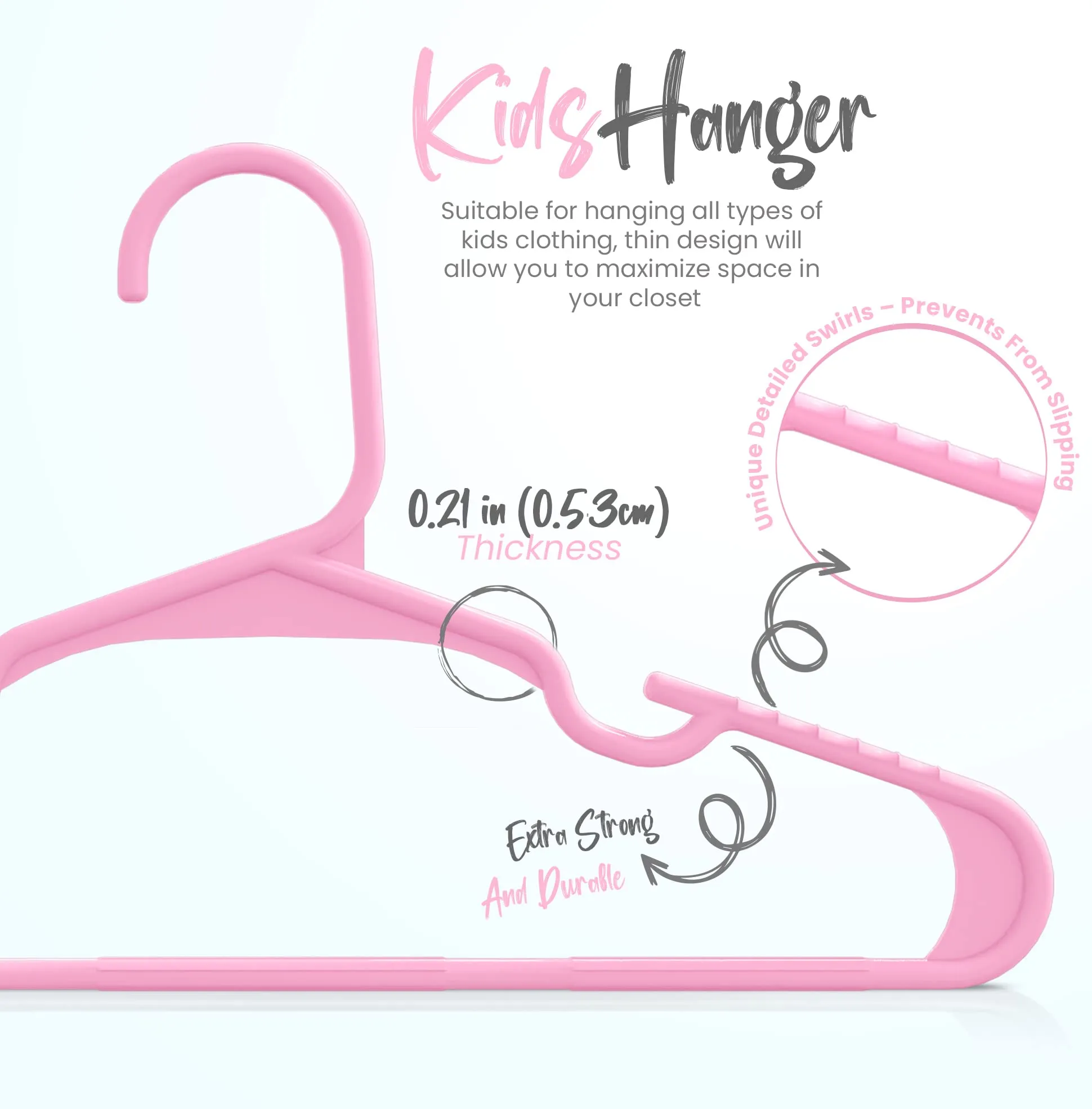 Utopia Home Grucce per bambini in plastica, 29,9 cm, confezione da 60, rosa chiaro - immagine 2