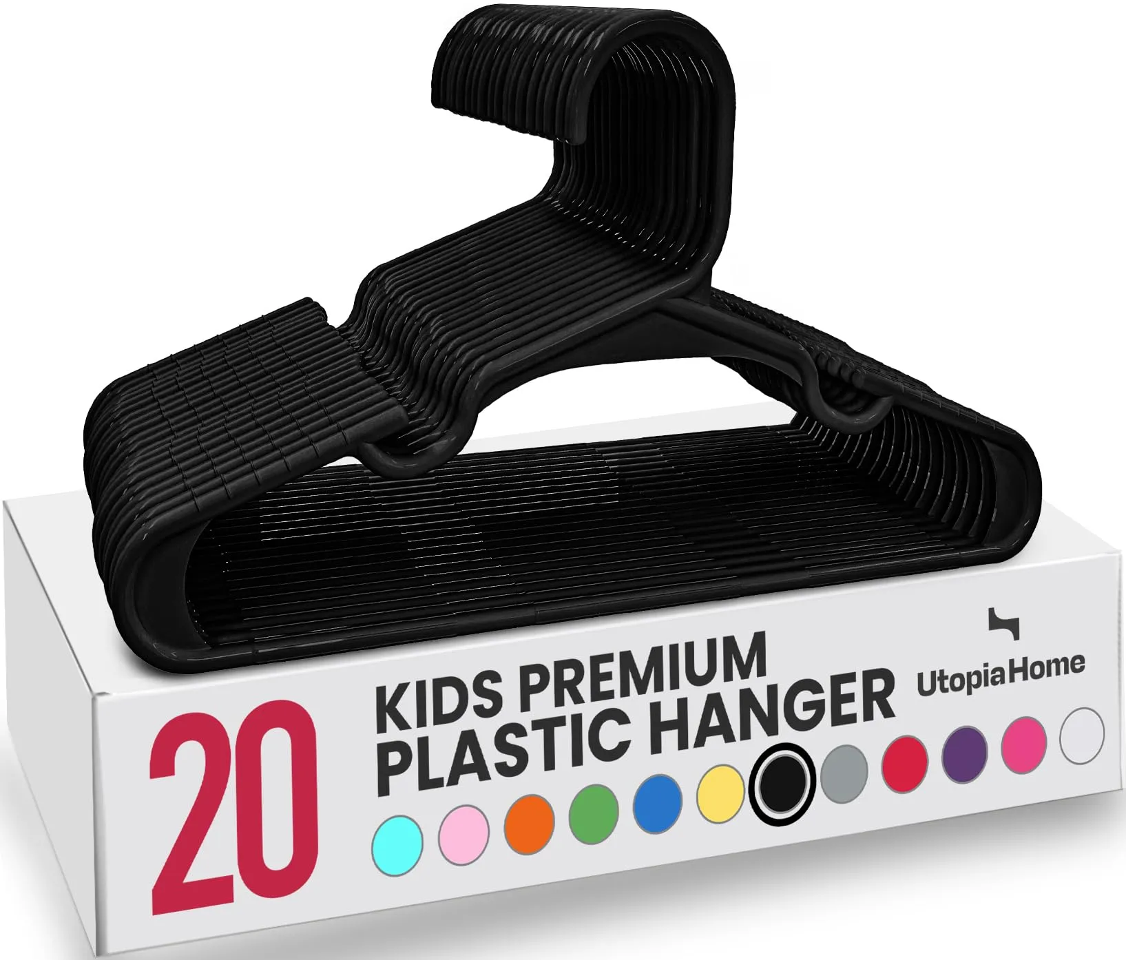 Utopia Home Grucce per Bambini in Plastica, 29 cm, Nero, Confezione da 20 - immagine 1
