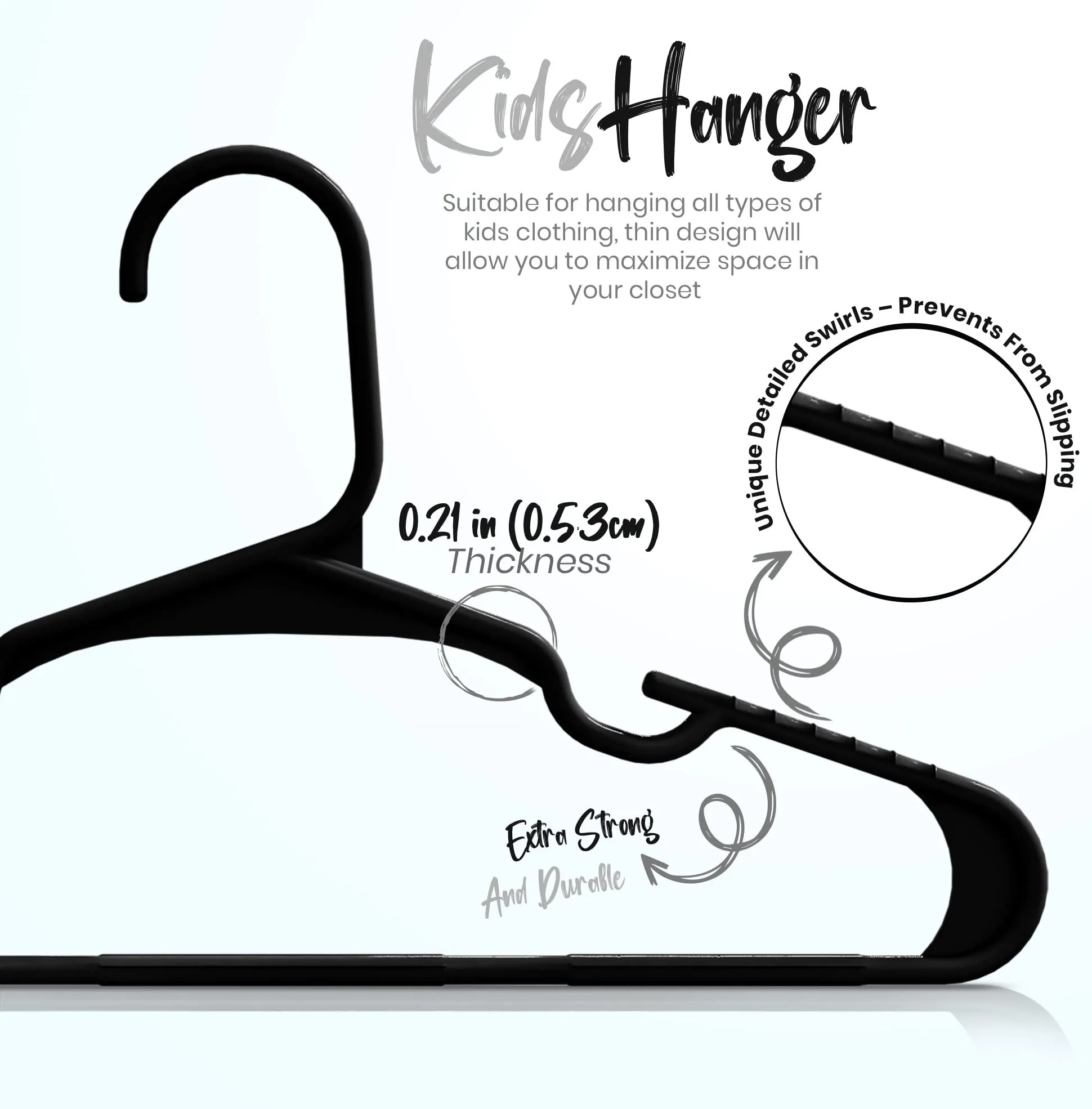 Utopia Home Grucce per Bambini in Plastica, 29 cm, Nero, Confezione da 20 - immagine 3