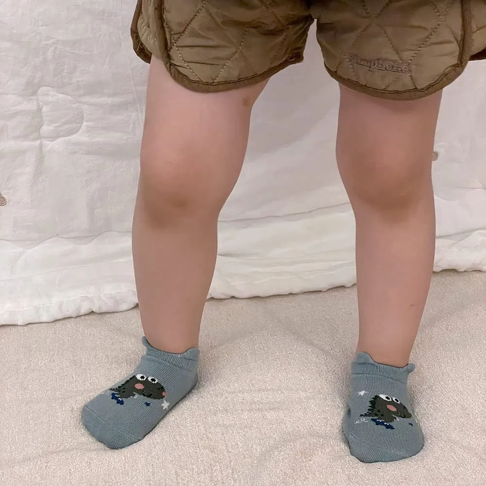 FedMois Calzini Antiscivolo in Cotone per Bimbi, Motivi Animali Pinguino, 0-1 Anno, 6 Paia - immagine 3