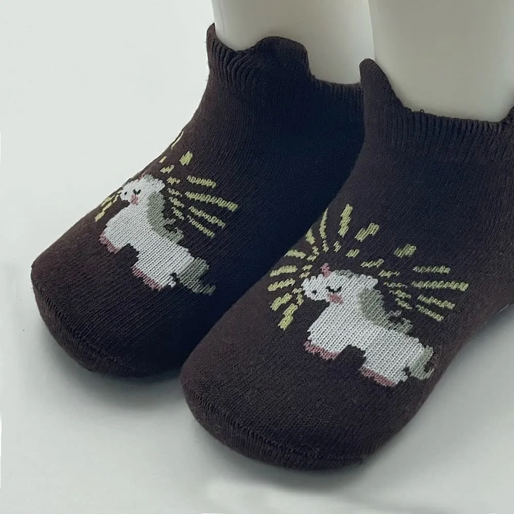 FedMois Calzini Antiscivolo in Cotone per Bimbi, Motivi Animali Pinguino, 0-1 Anno, 6 Paia - immagine 4