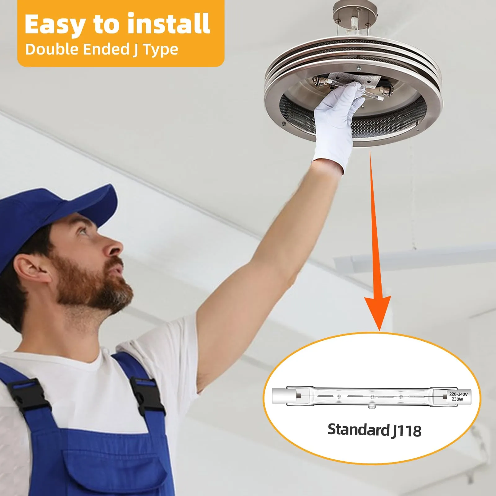 Caldarax Lampadina Alogena R7s 118mm 230W, 2700K Bianco Caldo, 4650LM, Dimmerabile, Confezione da 6 Pezzi - immagine 7