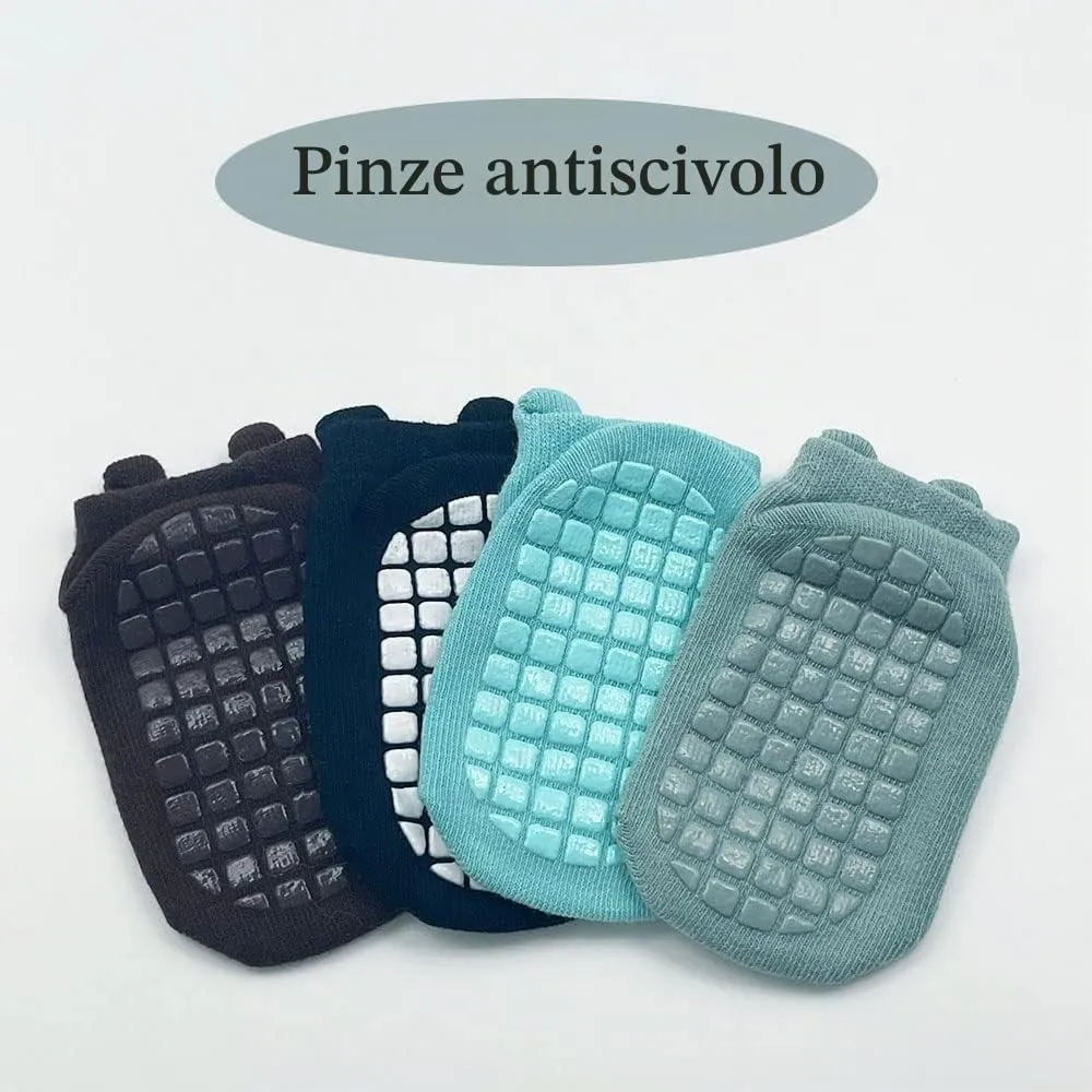 FedMois Calzini Antiscivolo in Cotone per Bambini, Motivi Animali Pinguino, 6 Paia, 3-5 Anni - immagine 5