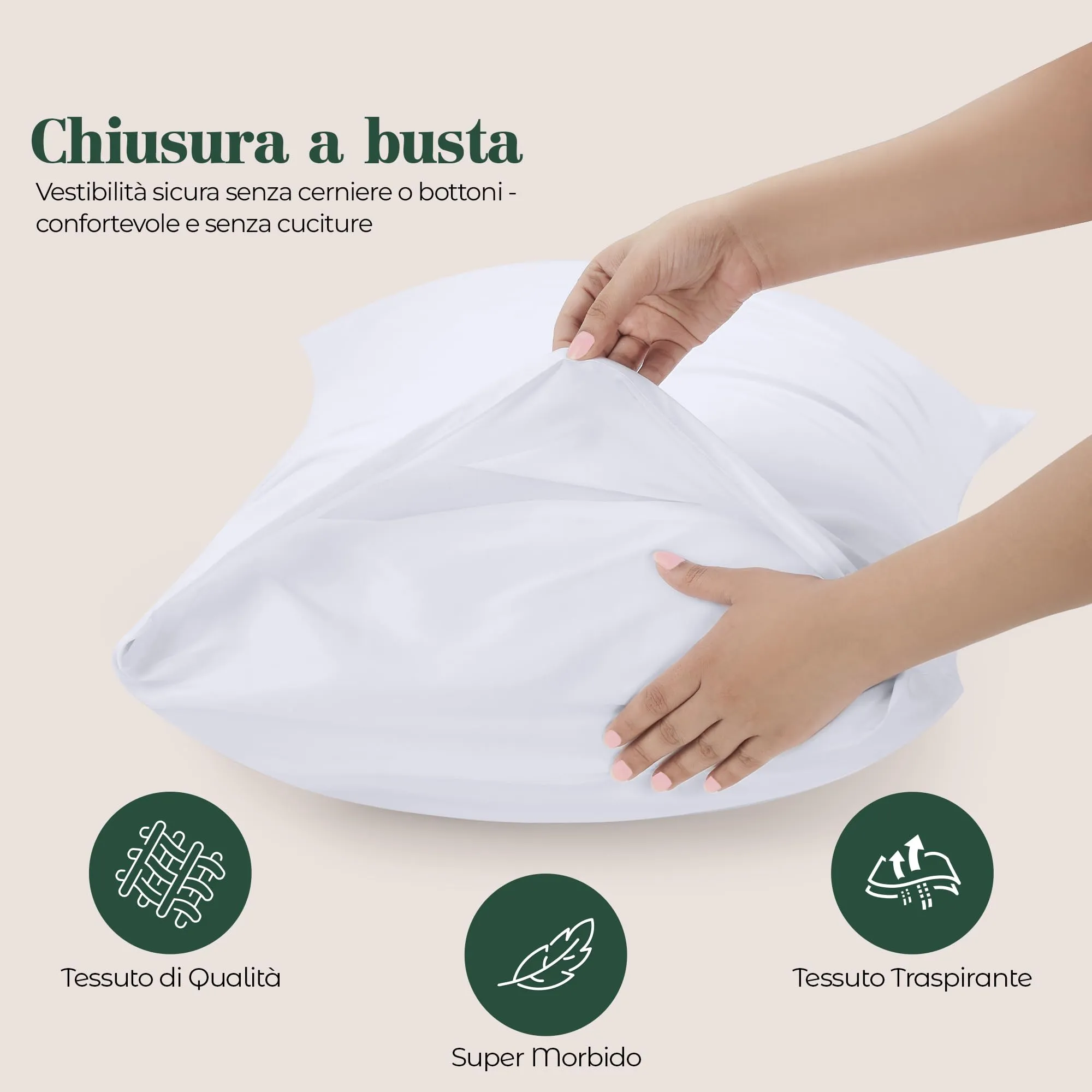Utopia Bedding Set di 4 Federe per Cuscino, 50 x 80 cm, Bianco - immagine 3