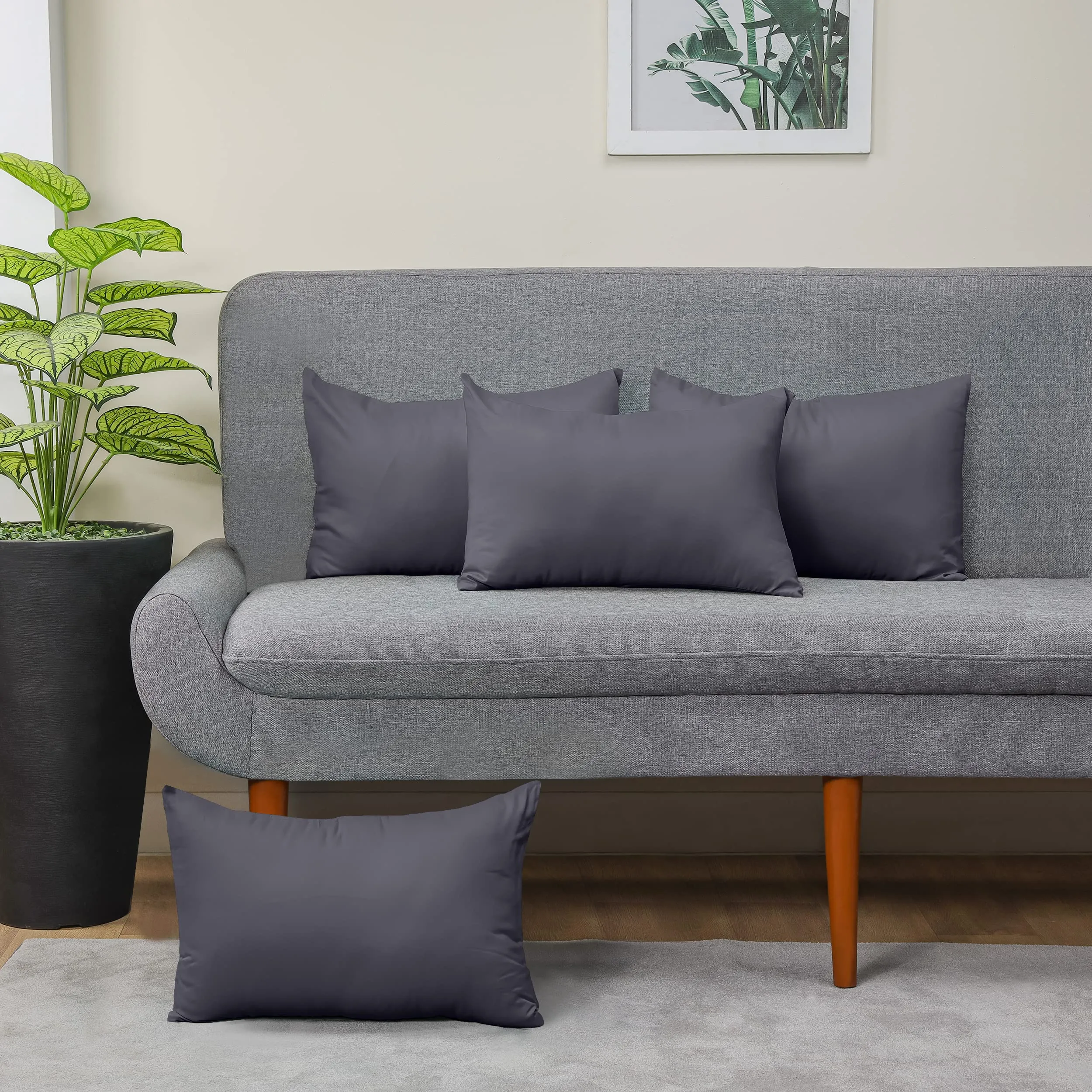 Utopia Bedding Set di 4 Federe Cuscino, 40 x 60 cm, Grigio - immagine 9