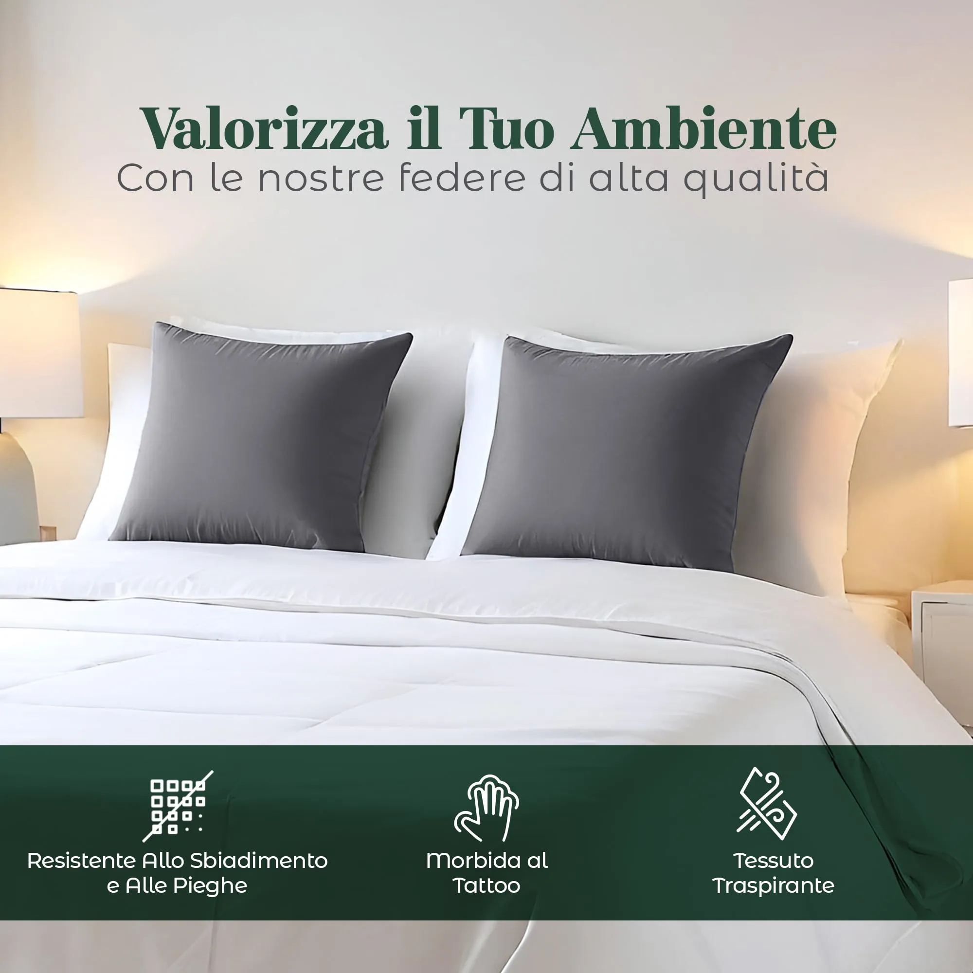 Utopia Bedding Set di 4 Copricuscino, 60 x 60 cm, Grigio - immagine 7