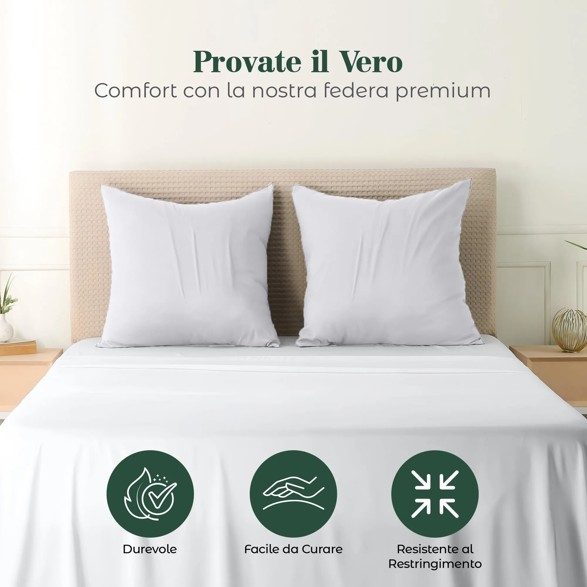 Utopia Bedding Set di 4 Copricuscino, 40 x 40 cm, Bianco - immagine 5