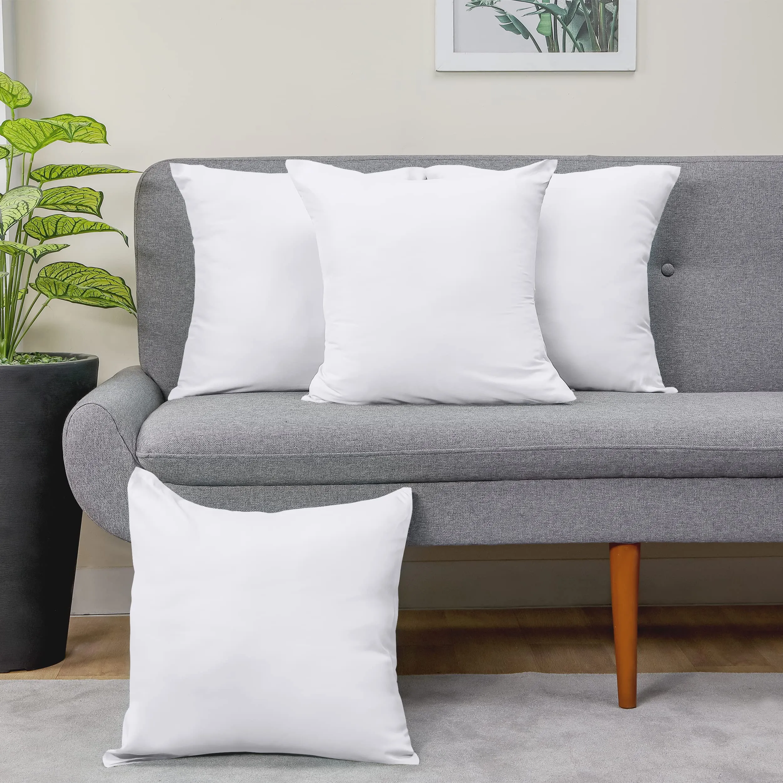 Utopia Bedding Set di 4 Copricuscino, 50 x 50 cm, Bianco - immagine 10
