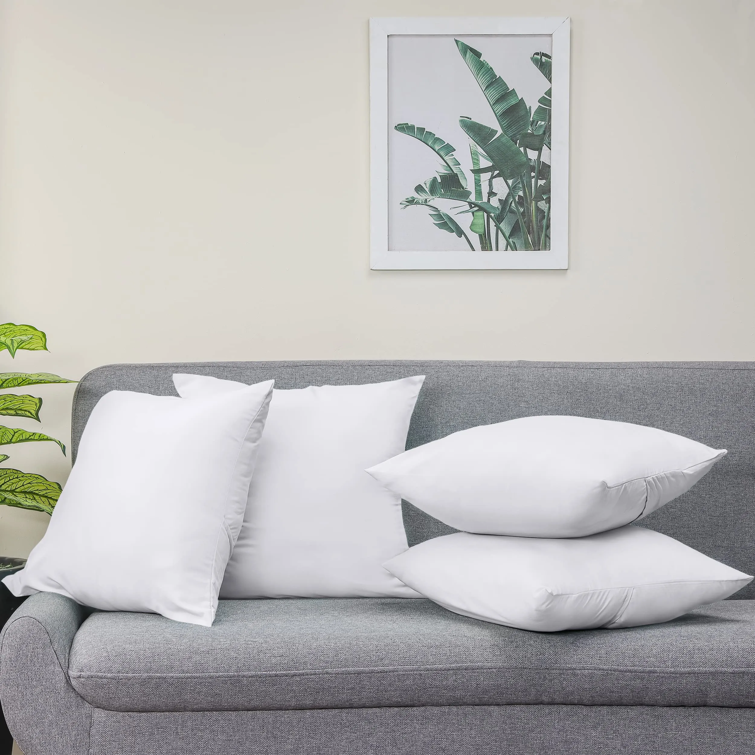 Utopia Bedding Set di 4 Copricuscino, 50 x 50 cm, Bianco - immagine 11
