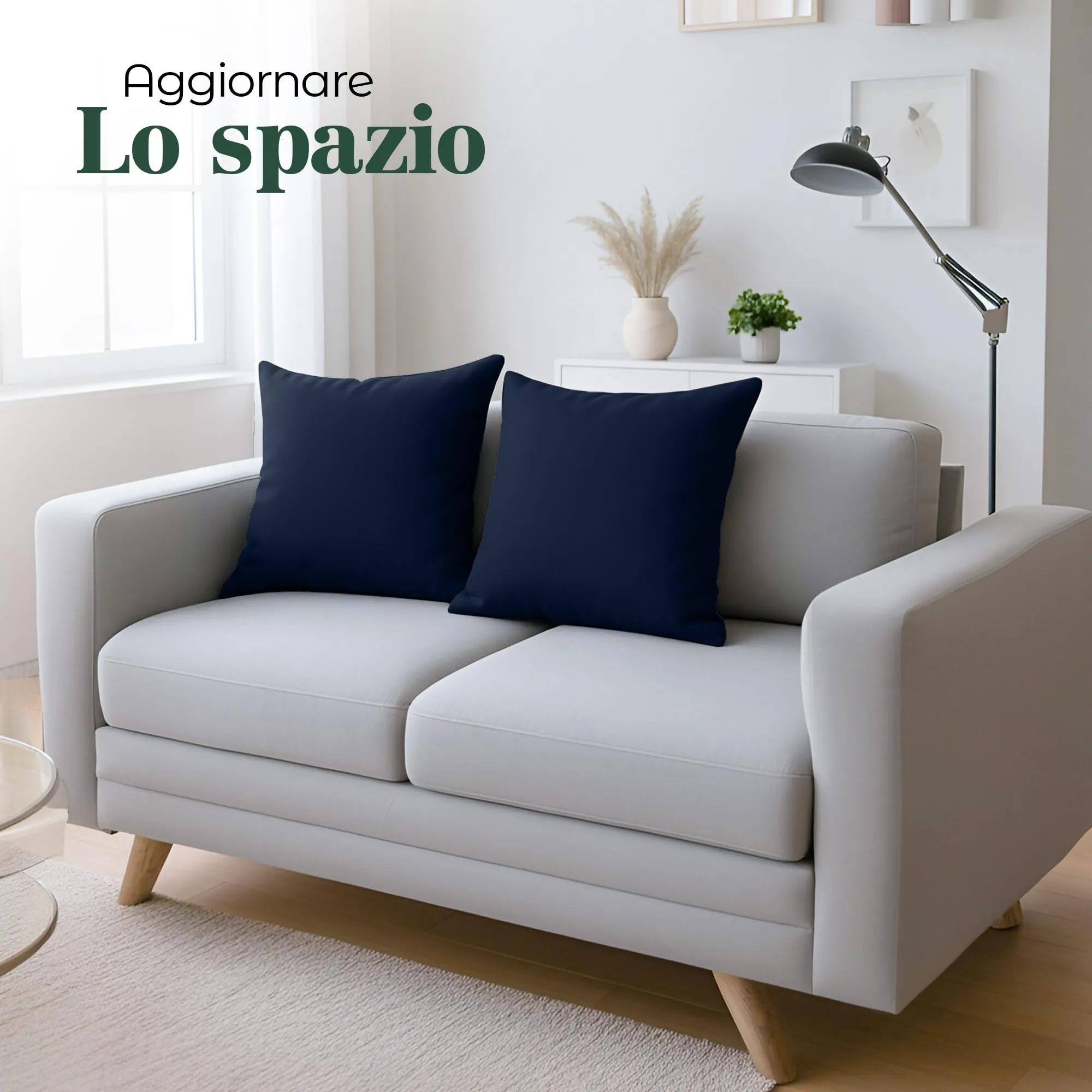 Utopia Bedding Set di 4 Copricuscino, 60 x 60 cm, Blu Navy - immagine 4