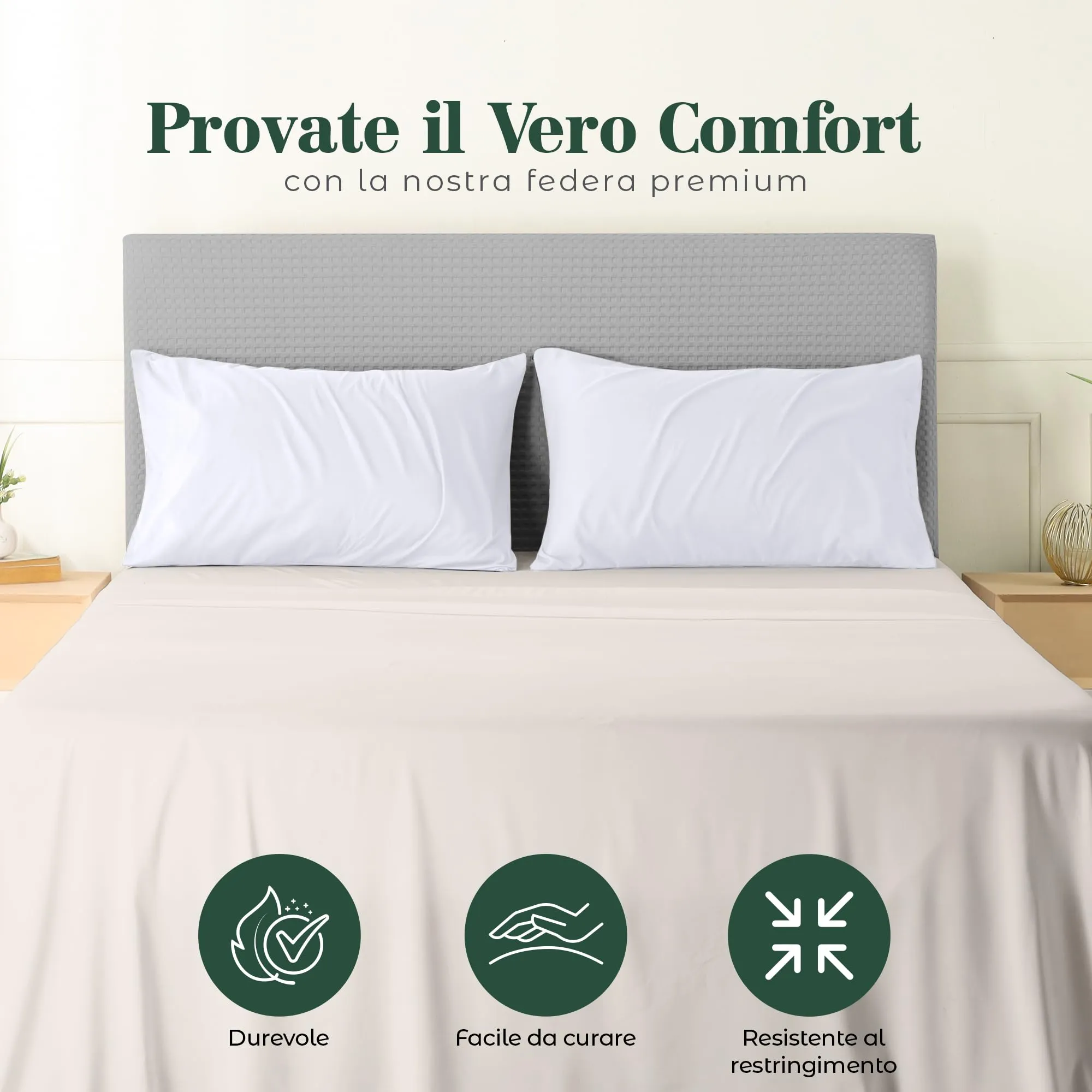 Utopia Bedding Set di 4 Copricuscino, 40 x 80 cm, Bianco - immagine 5