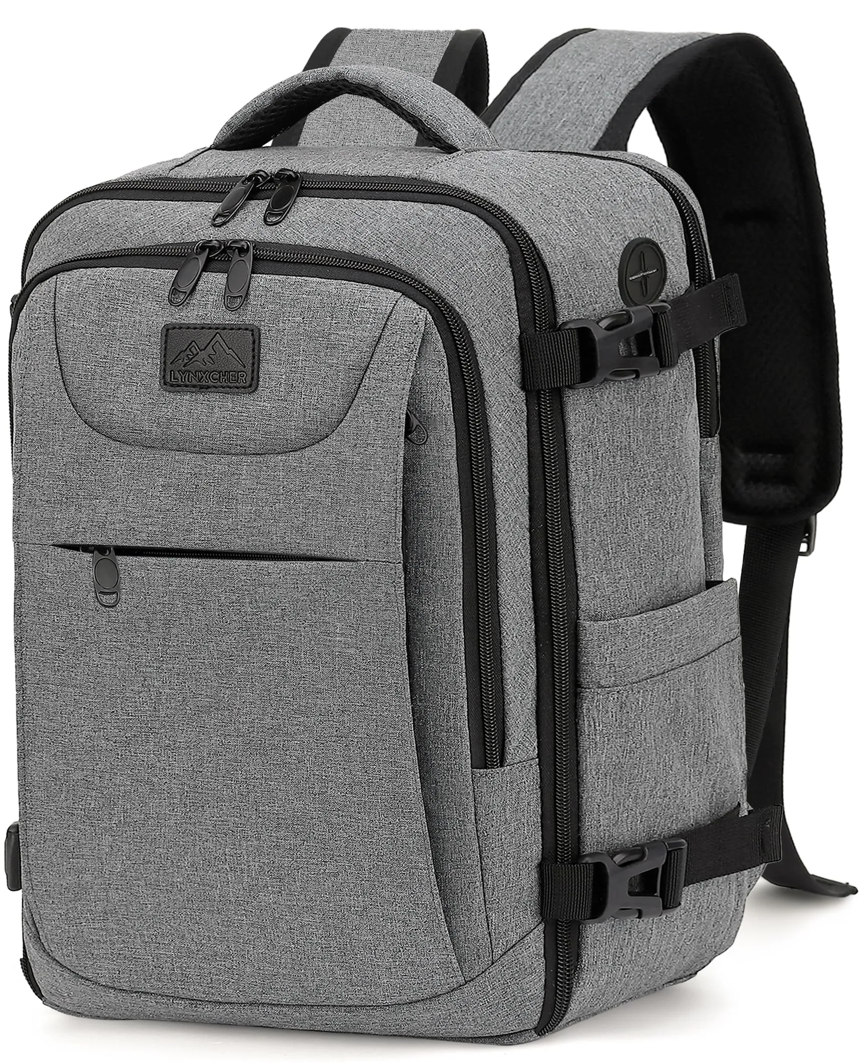 LYNXCHER Zaino da Viaggio Ryanair 40x20x25 cm 20L con Porta PC 14 Pollici, Grigio Chiaro - immagine 1