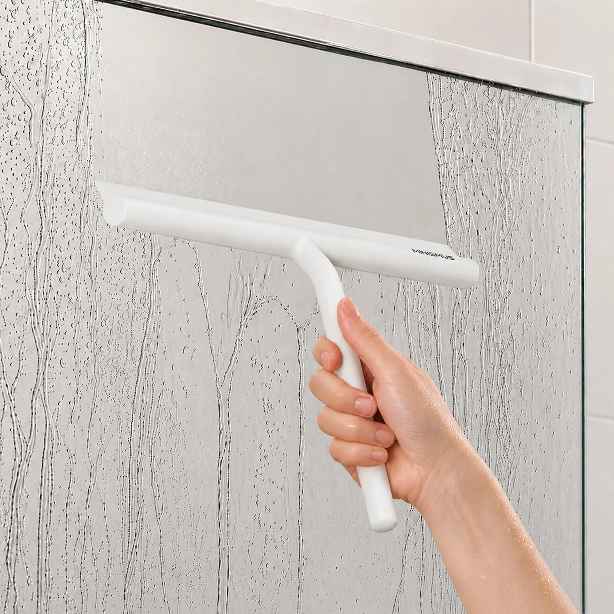 Minismus Tergivetro in Silicone per Doccia, Vetri e Specchi con Supporto, Bianco, 28 cm - immagine 7