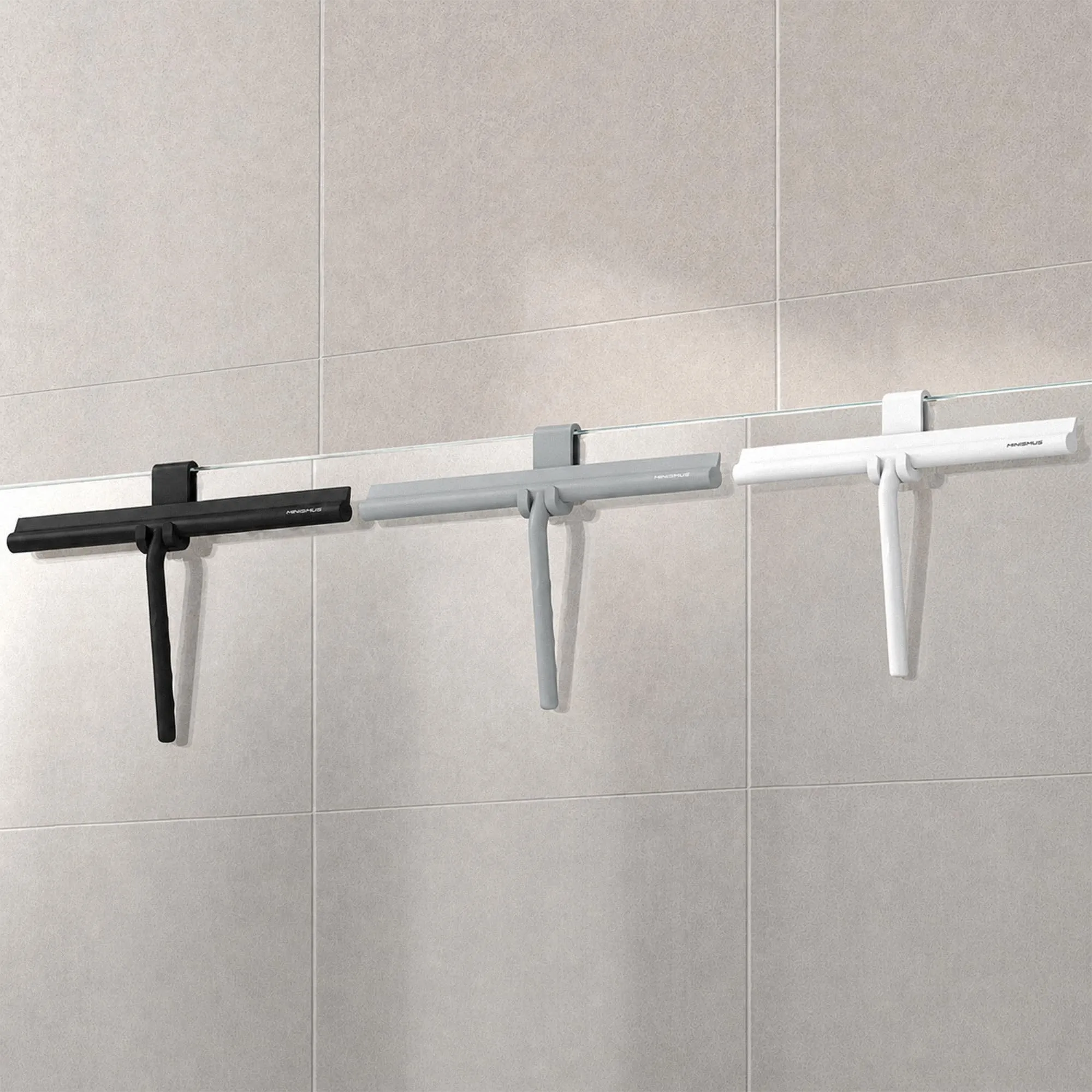 Minismus Tergivetro per Doccia in Silicone con Supporto, 33 cm, Grigio - immagine 3