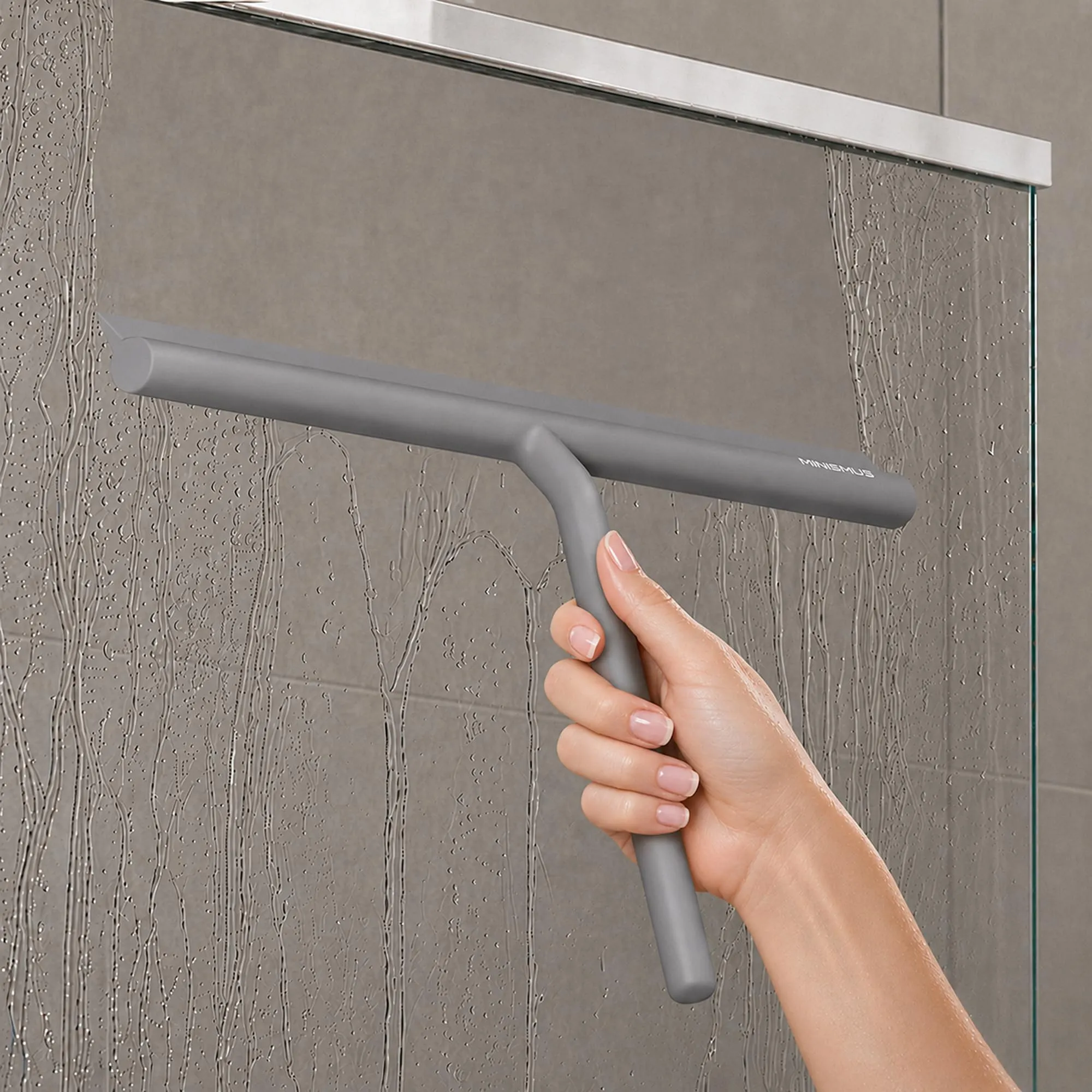 Minismus Tergivetro per Doccia in Silicone con Supporto, 33 cm, Grigio - immagine 7