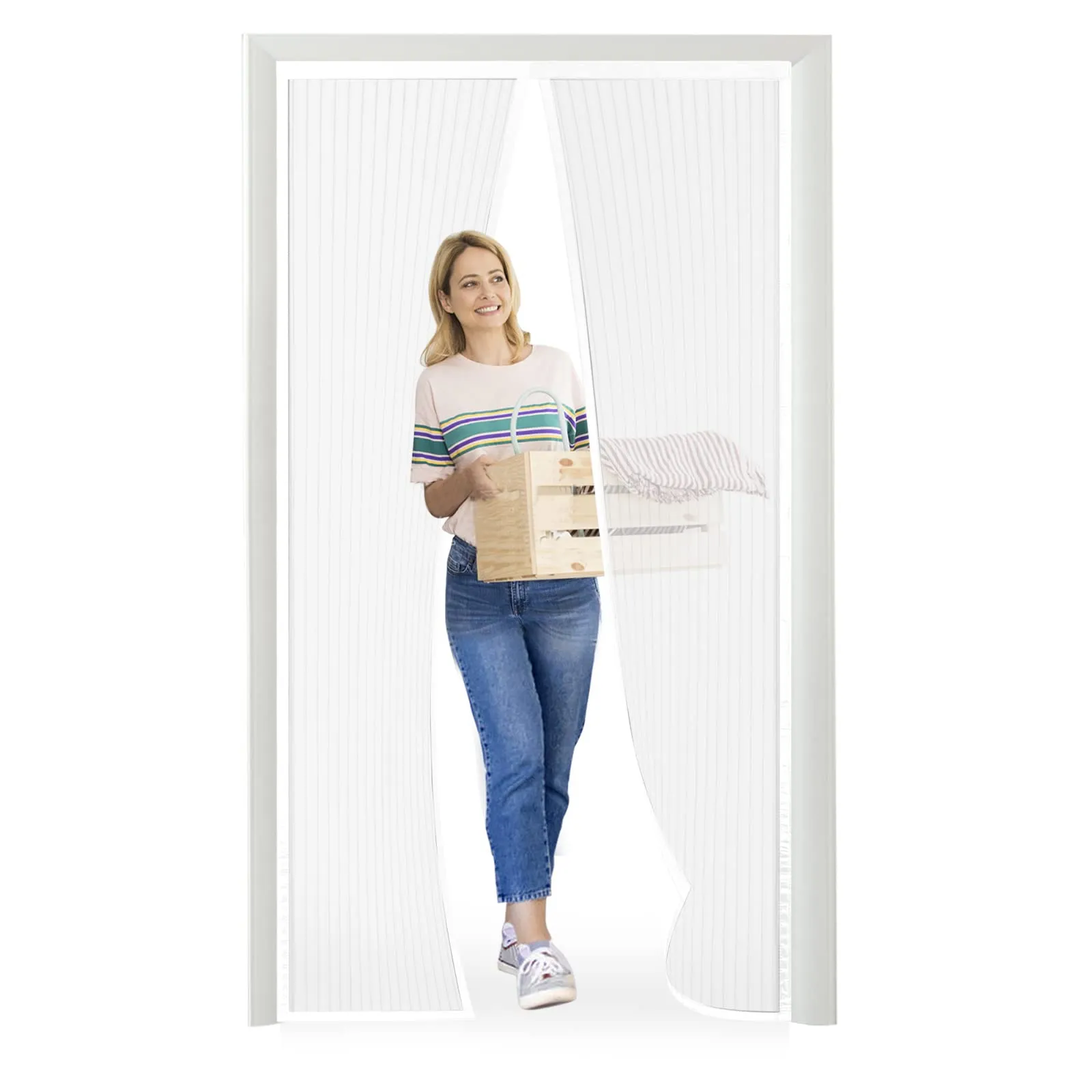 Meet Beauty Zanzariera Magnetica per Porte, 60x245 cm, Bianco - immagine 1