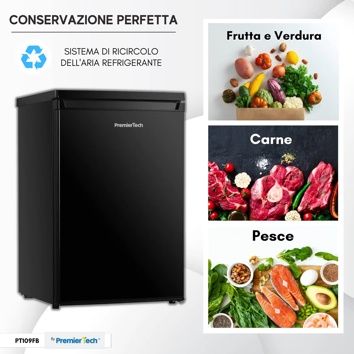 PremierTech Mini Frigo 109 Litri PT109FB Nero - immagine 5