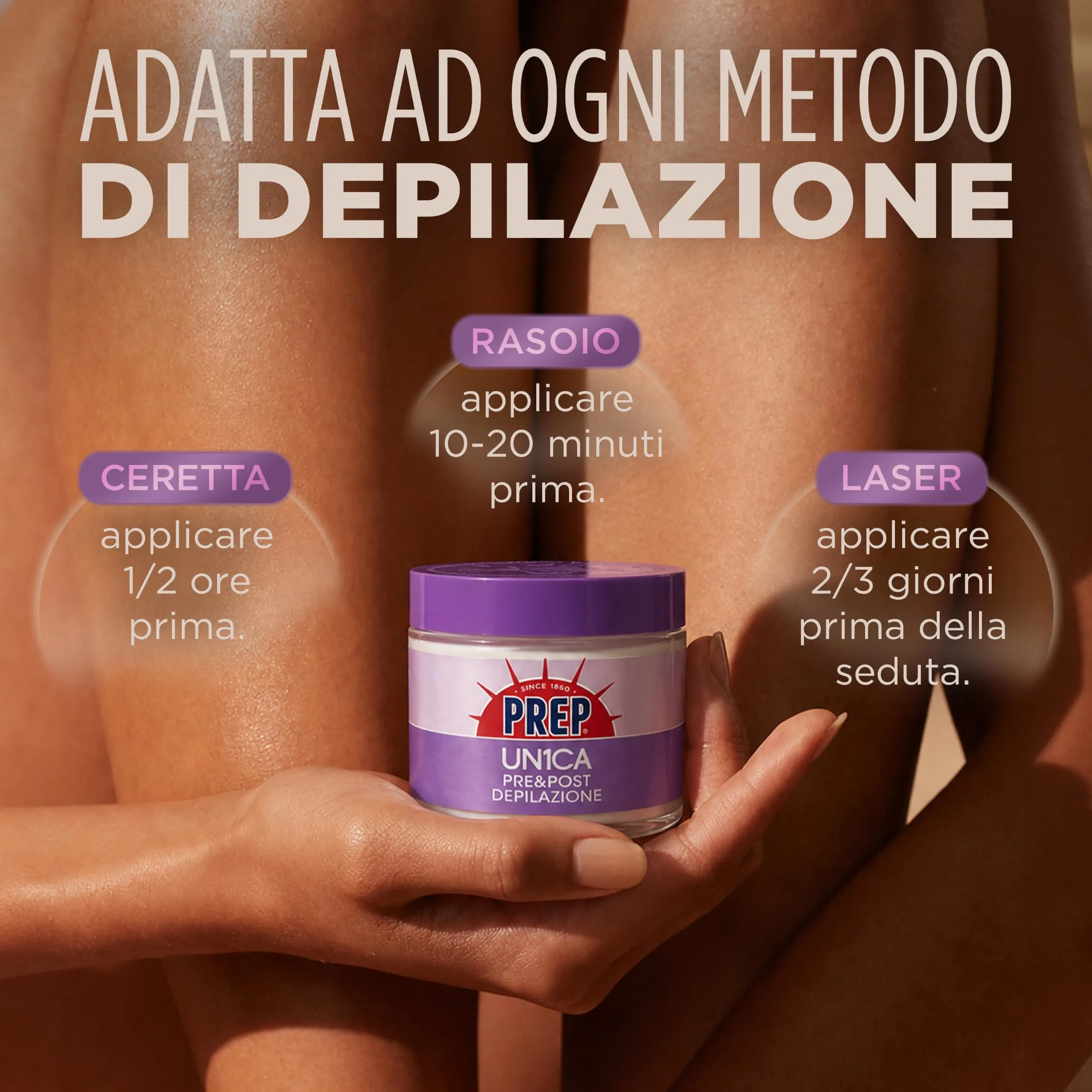 Prep UN1CA Pre & Post Depilazione Crema Corpo con Glicerina e Vitamina E, 75ml - immagine 7