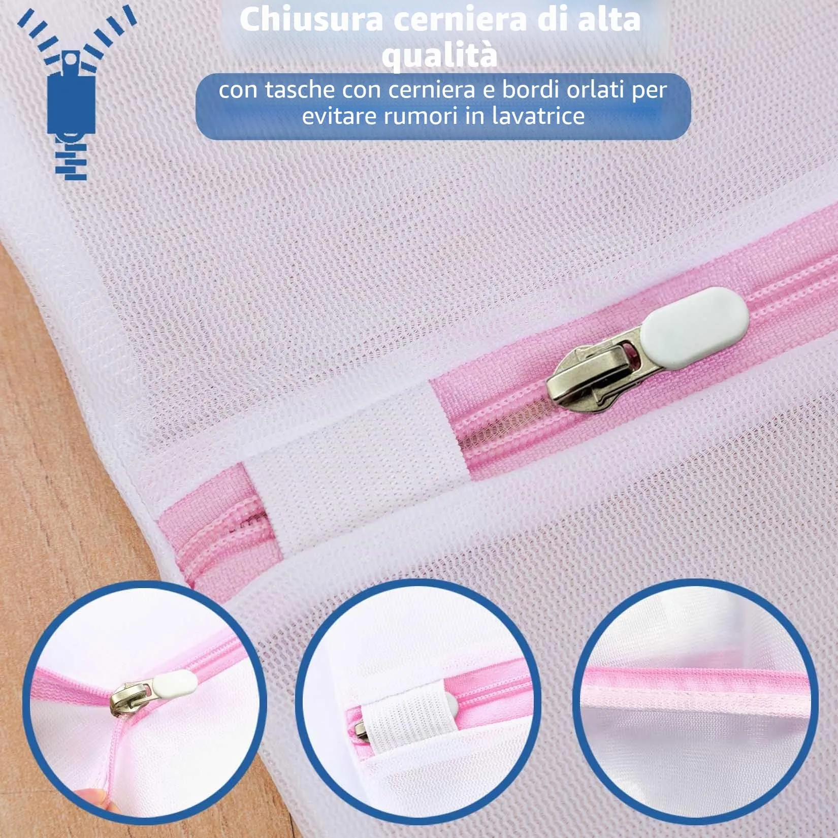Dmjia Sacchetti Lavatrice per Biancheria, 2 Pezzi, 90 x 110 cm - immagine 4