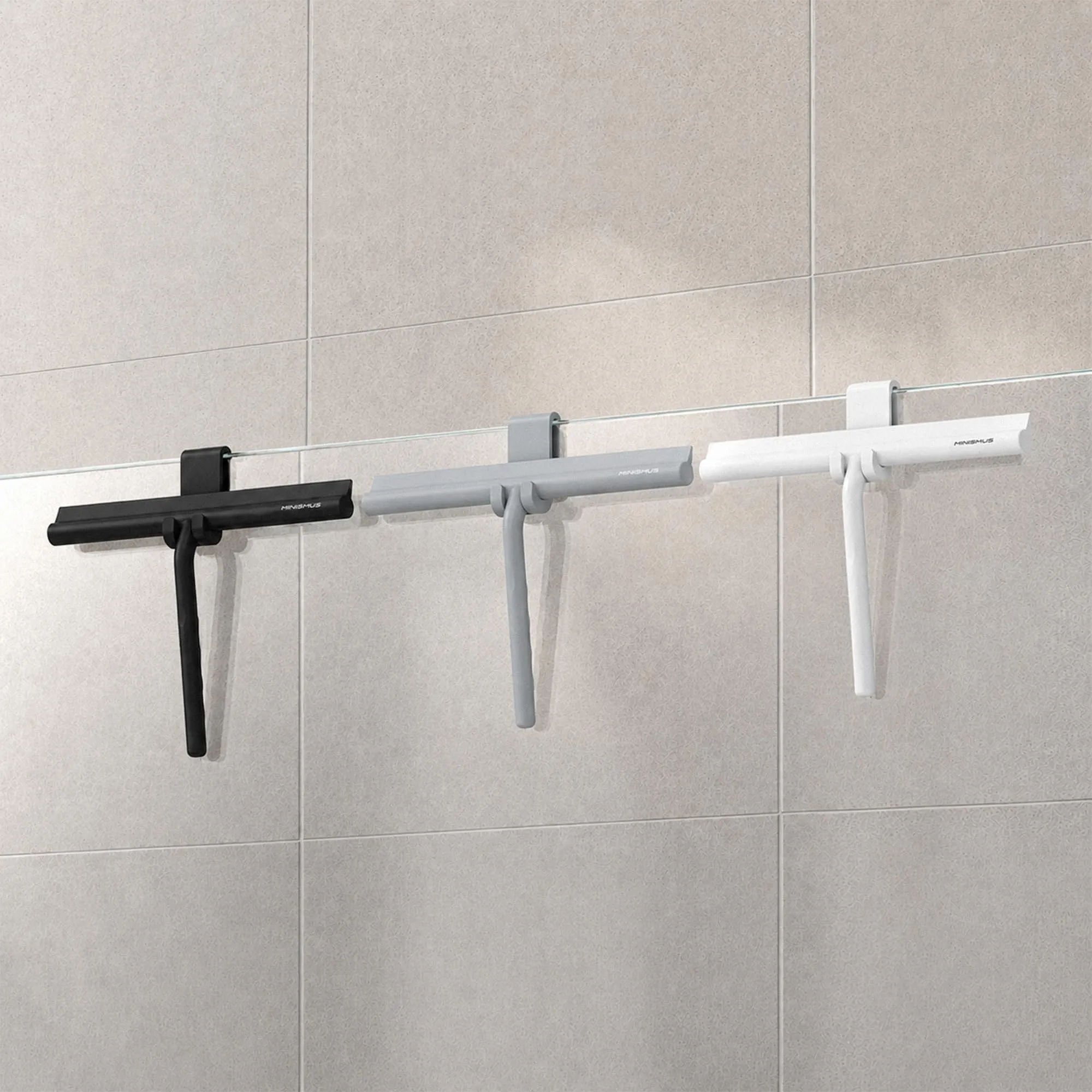 Minismus Tergivetro in Silicone per Doccia, Vetri e Specchi con Supporto, Grigio, 28 cm - immagine 3
