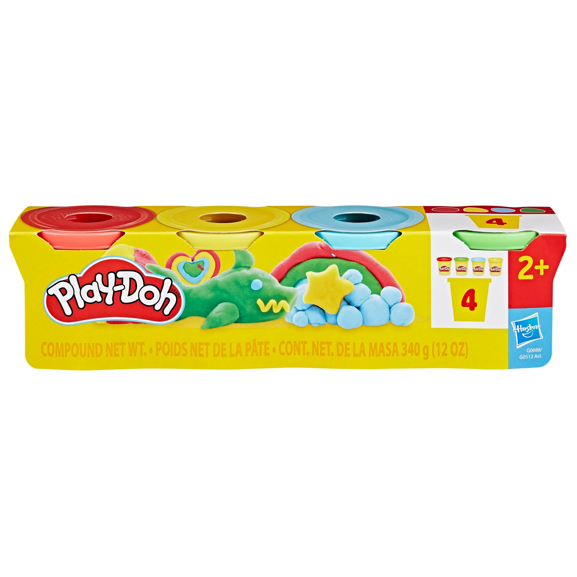 Play-Doh 4 Couleurs Classiques, Coffret de Pâte à Modeler 85g x4 - immagine 3