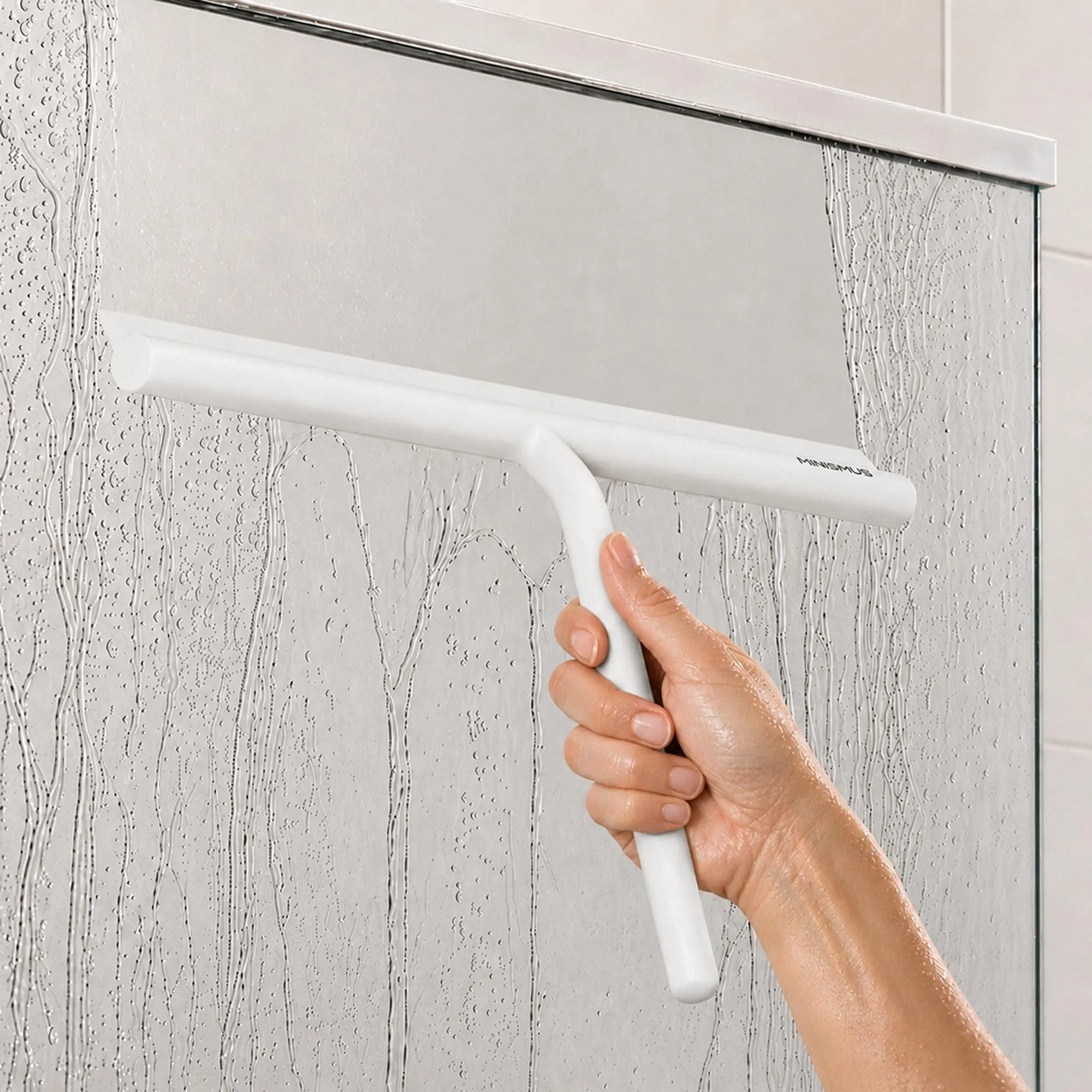 Minismus Tergivetro in Silicone per Doccia, Vetri e Specchi, 33 cm - Bianco - immagine 7