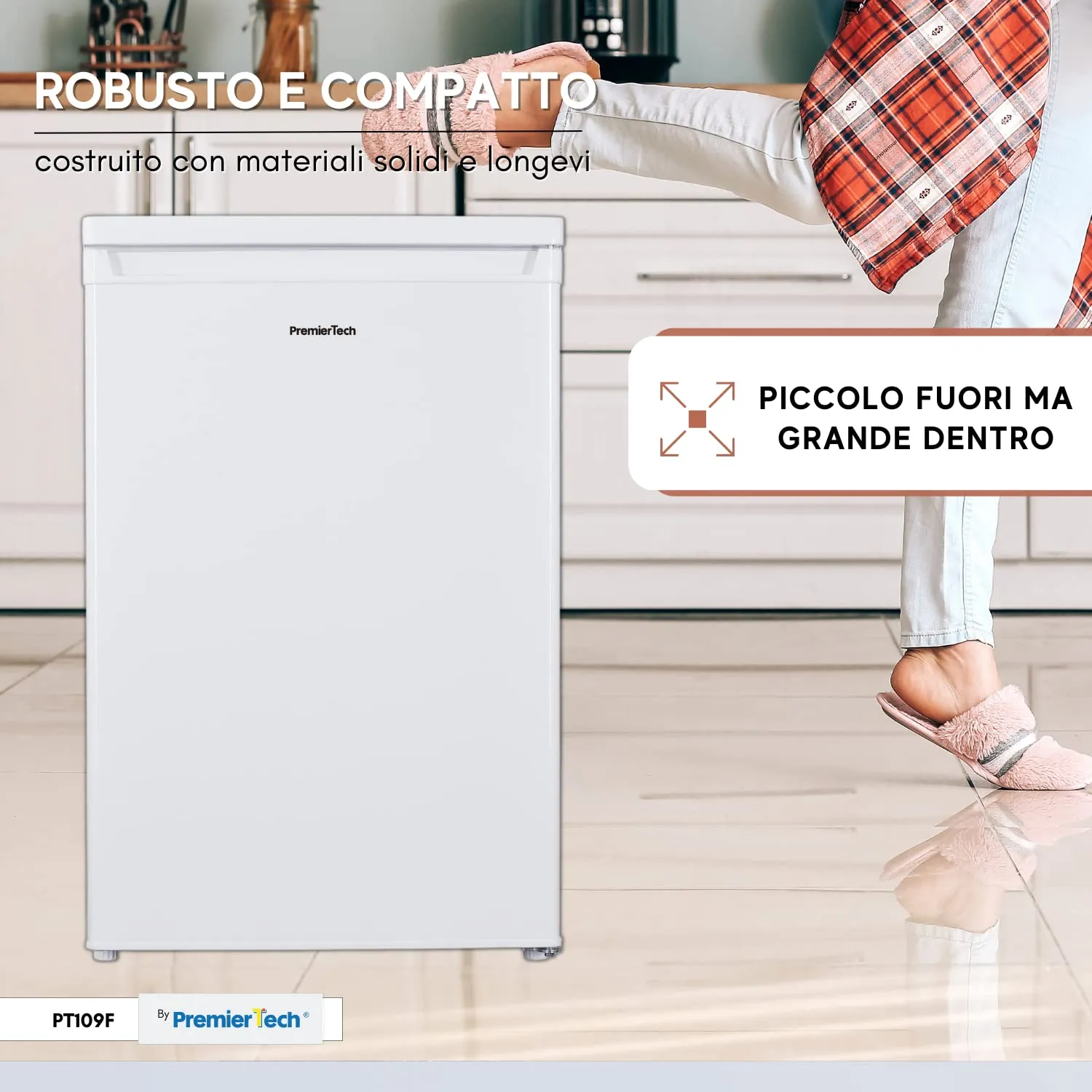 PremierTech Frigorifero con Congelatore Sottotavolo PT109F, 109 Litri, Bianco - immagine 9