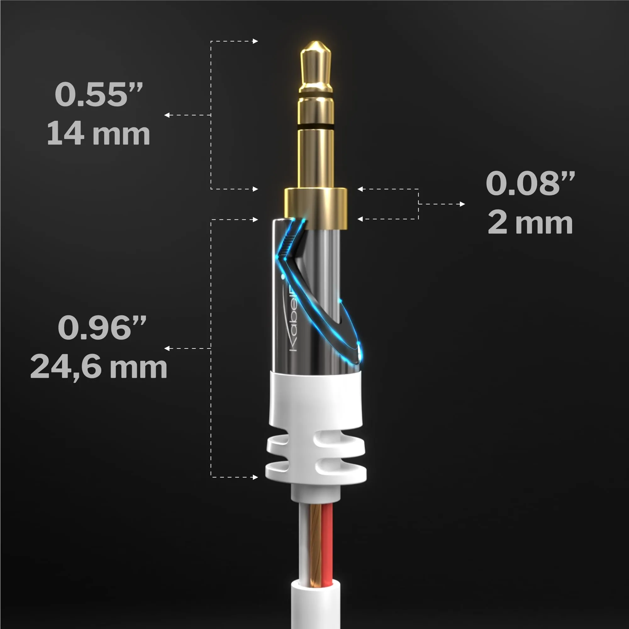 KabelDirekt Cavo Audio AUX Jack 3,5mm, 1,5m, Bianco - immagine 7