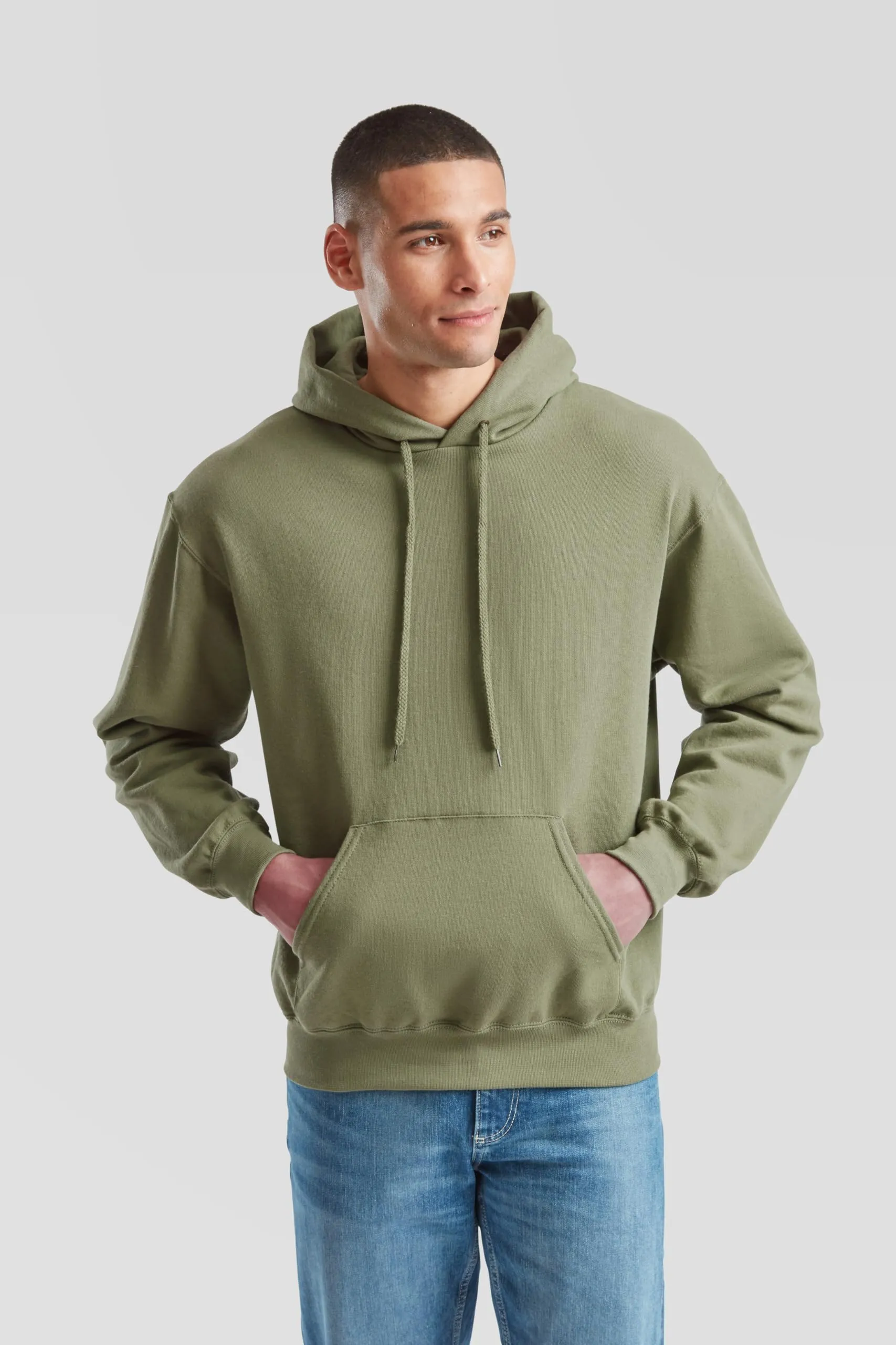 Fruit of the Loom Classic Felpa con cappuccio, XL, Oliva - immagine 3