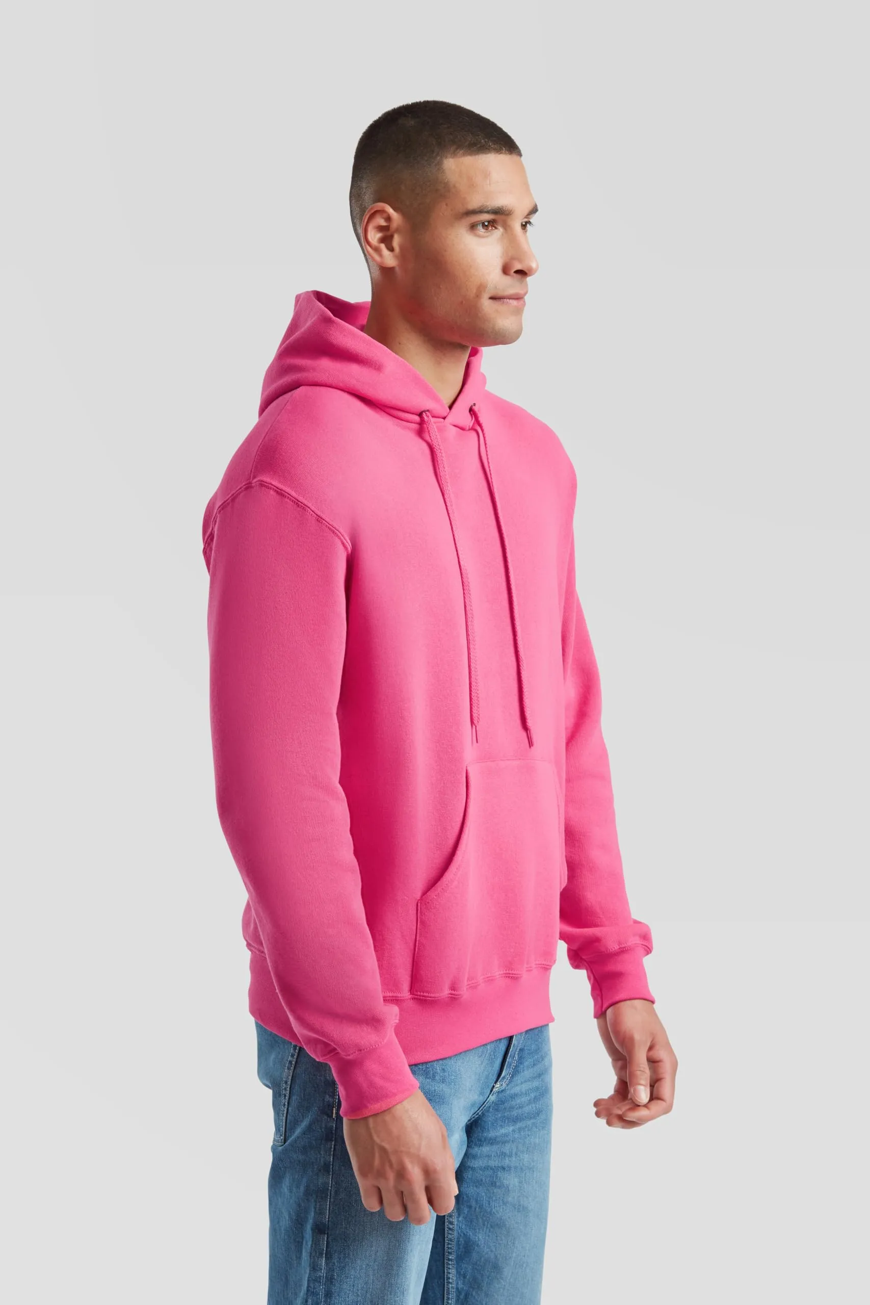 Fruit of the Loom Classic Felpa con cappuccio, L, Fucsia - immagine 4
