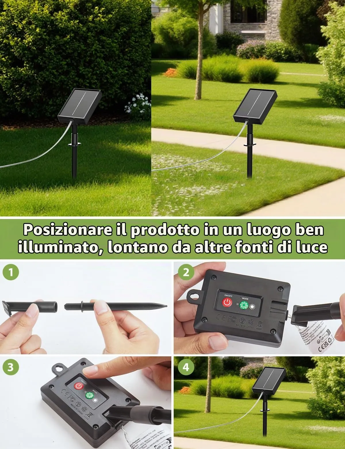Giliwosy Luci Solari Esterno, Catena Luminosa 15+2M 150 LED, 8 Modalità, IP65 Impermeabili, Bianco Caldo (2 Pacchi) - immagine 5