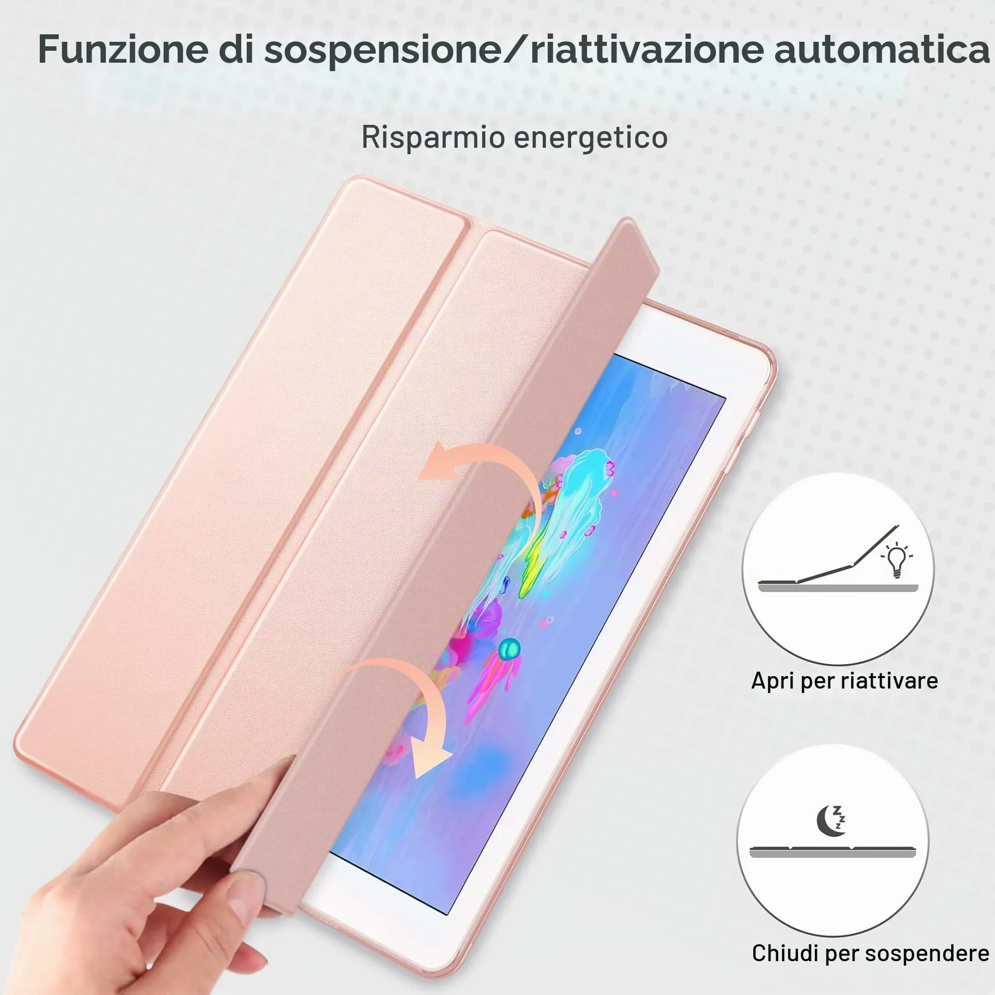 EasyAcc Cover for iPad 9.7" (6th Gen 2018 / 5th Gen 2017) Rose Gold - immagine 3