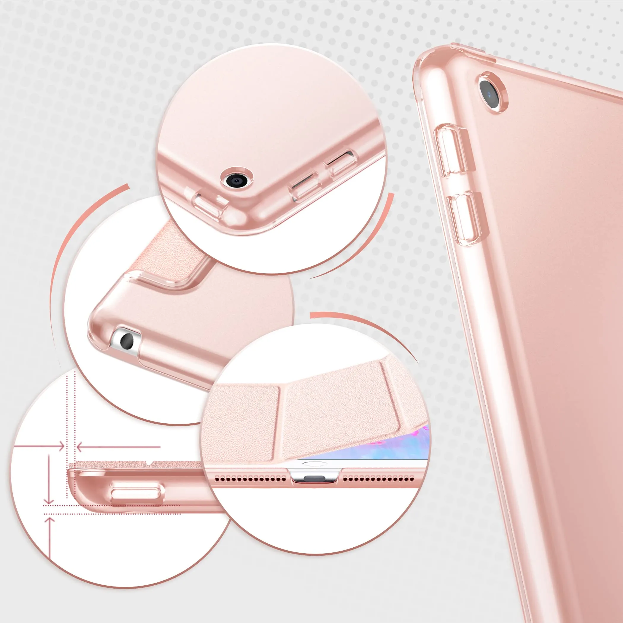 EasyAcc Cover for iPad 9.7" (6th Gen 2018 / 5th Gen 2017) Rose Gold - immagine 6