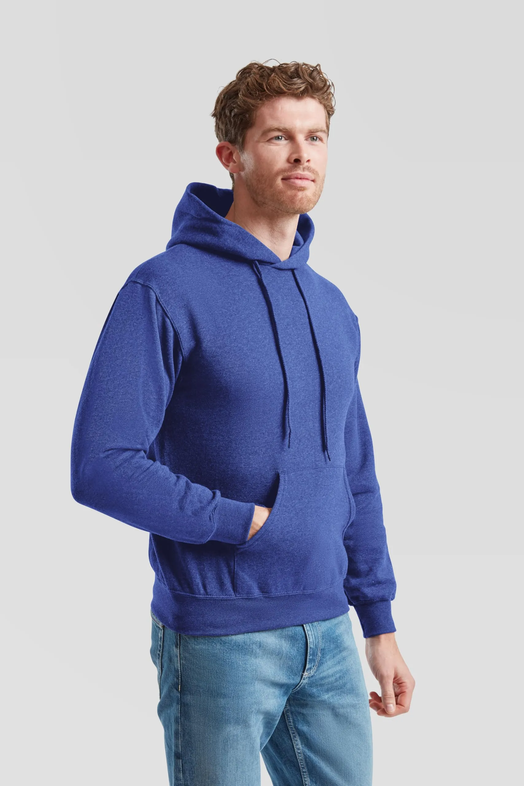 Fruit of the Loom Classic Felpa con Cappuccio, XXL - Retro Blu Reale Mélange - immagine 4