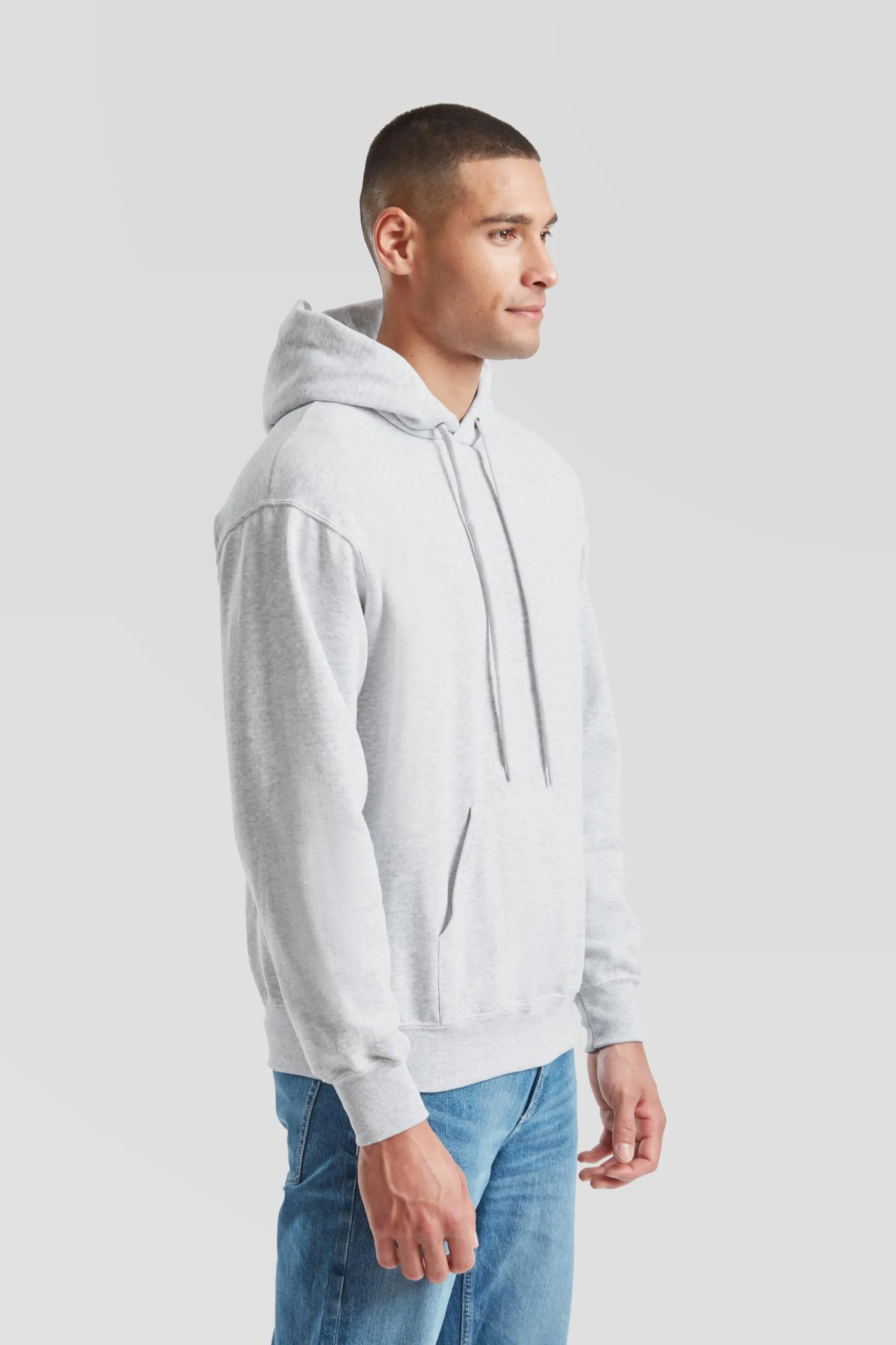 Fruit of the Loom Classic Felpa con cappuccio, Grigio Mélange, XXL - immagine 4