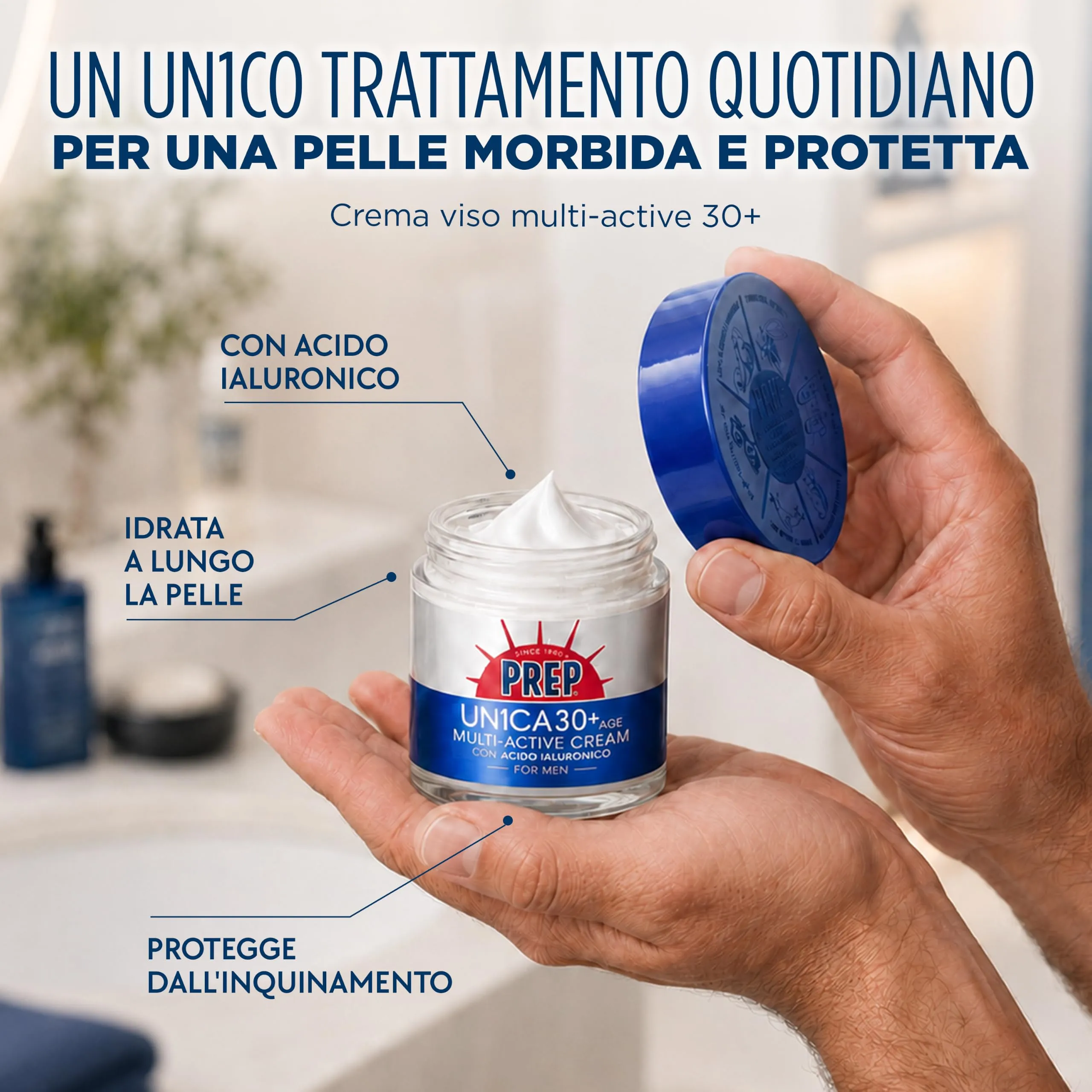 Prep UN1CA For Men Age 30+ Multi-Active Cream with Hyaluronic Acid, 75ml - immagine 3