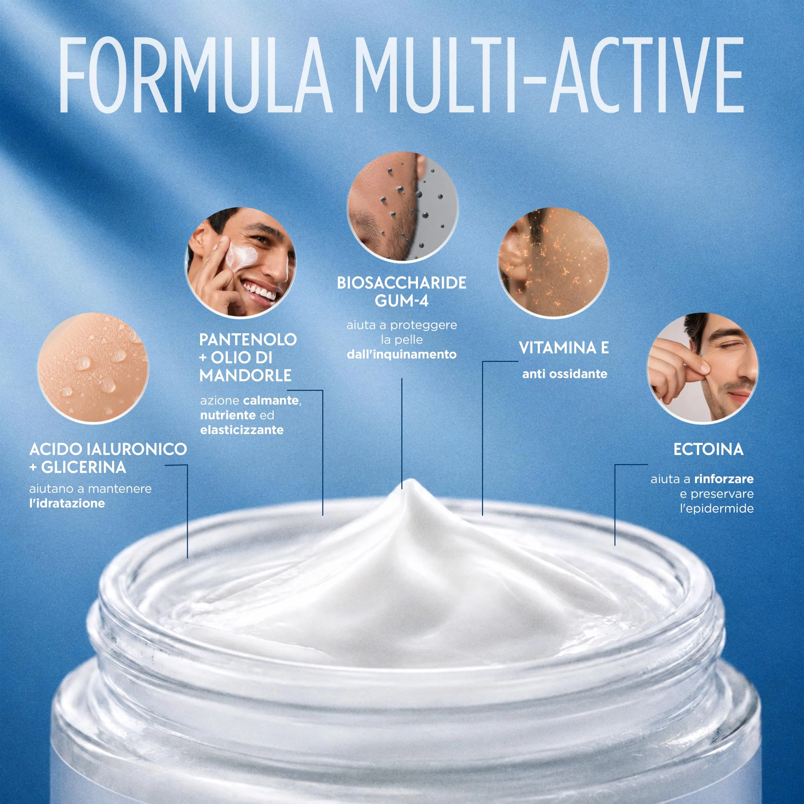 Prep UN1CA For Men Age 30+ Multi-Active Cream with Hyaluronic Acid, 75ml - immagine 4