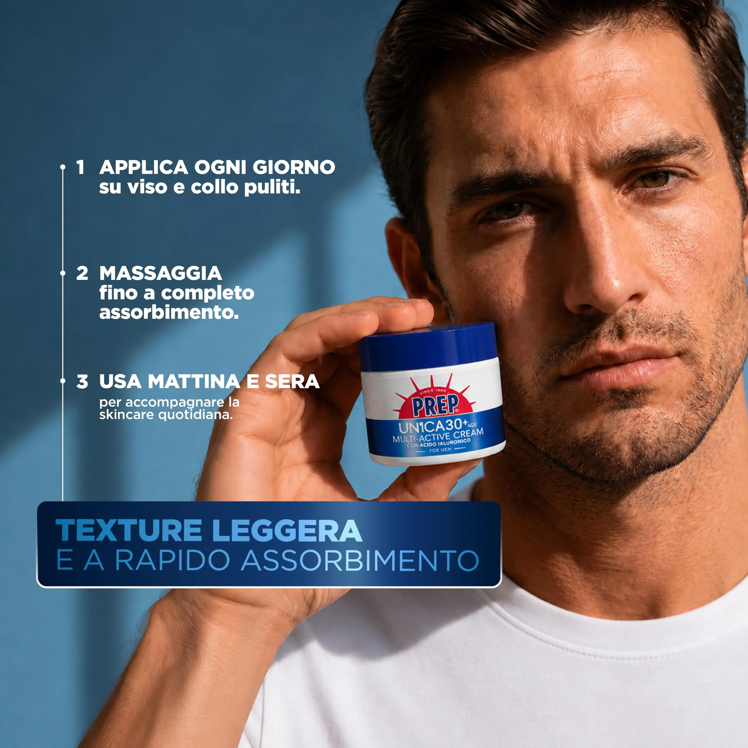 Prep UN1CA For Men Age 30+ Multi-Active Cream with Hyaluronic Acid, 75ml - immagine 5