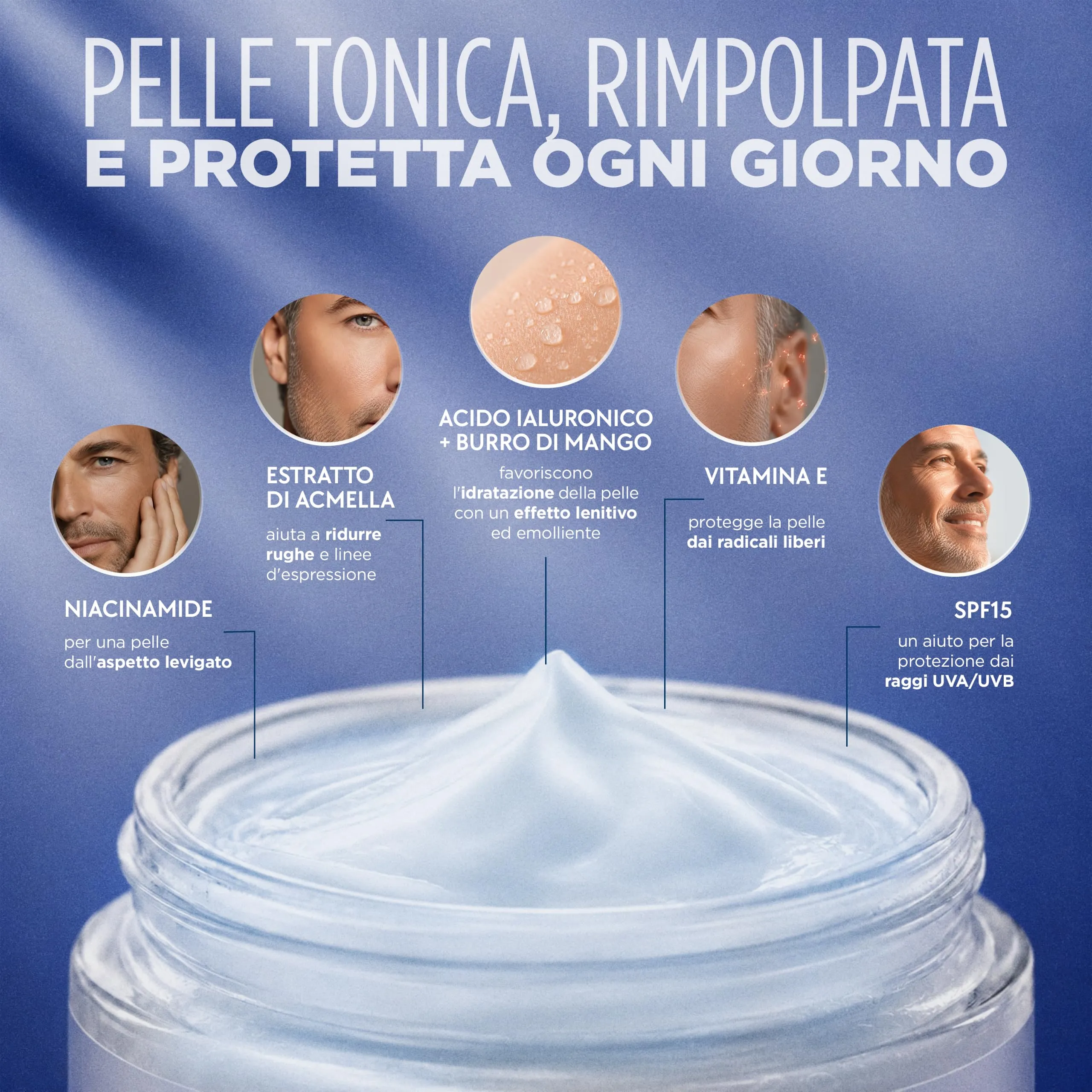 Prep UN1CA for Men 50+ Anti-Age Cream, Multifunction Face Cream with Niacinamide and SPF15, 75ml - immagine 4