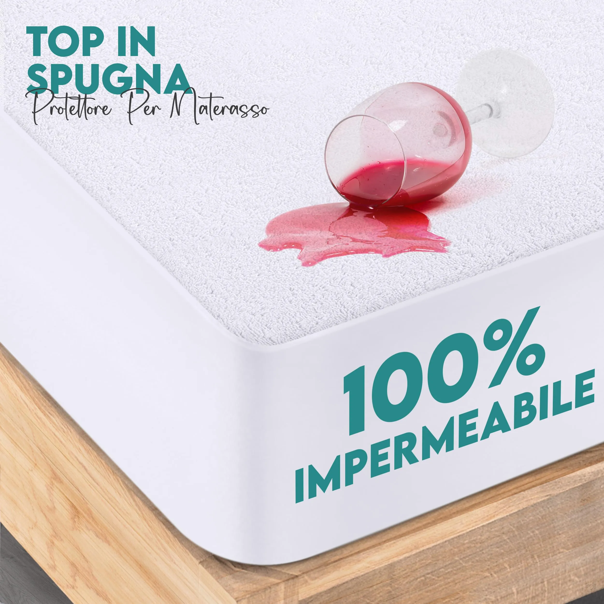 Utopia Bedding Coprimaterasso Impermeabile 135 x 200 x 30 cm, Bianco - immagine 3
