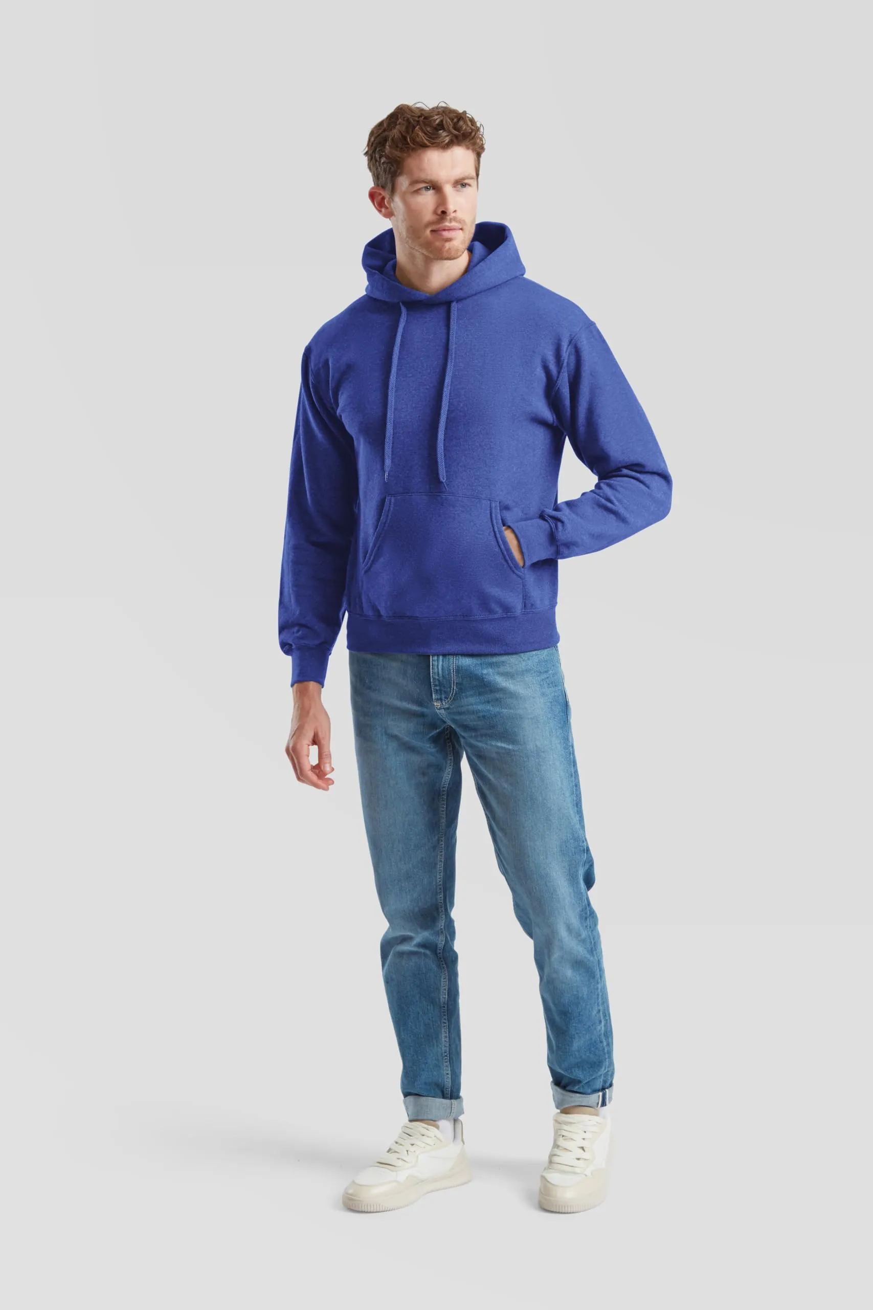 Fruit of the Loom Classic Felpa con cappuccio, M - Retro Blu Reale Mélange - immagine 2