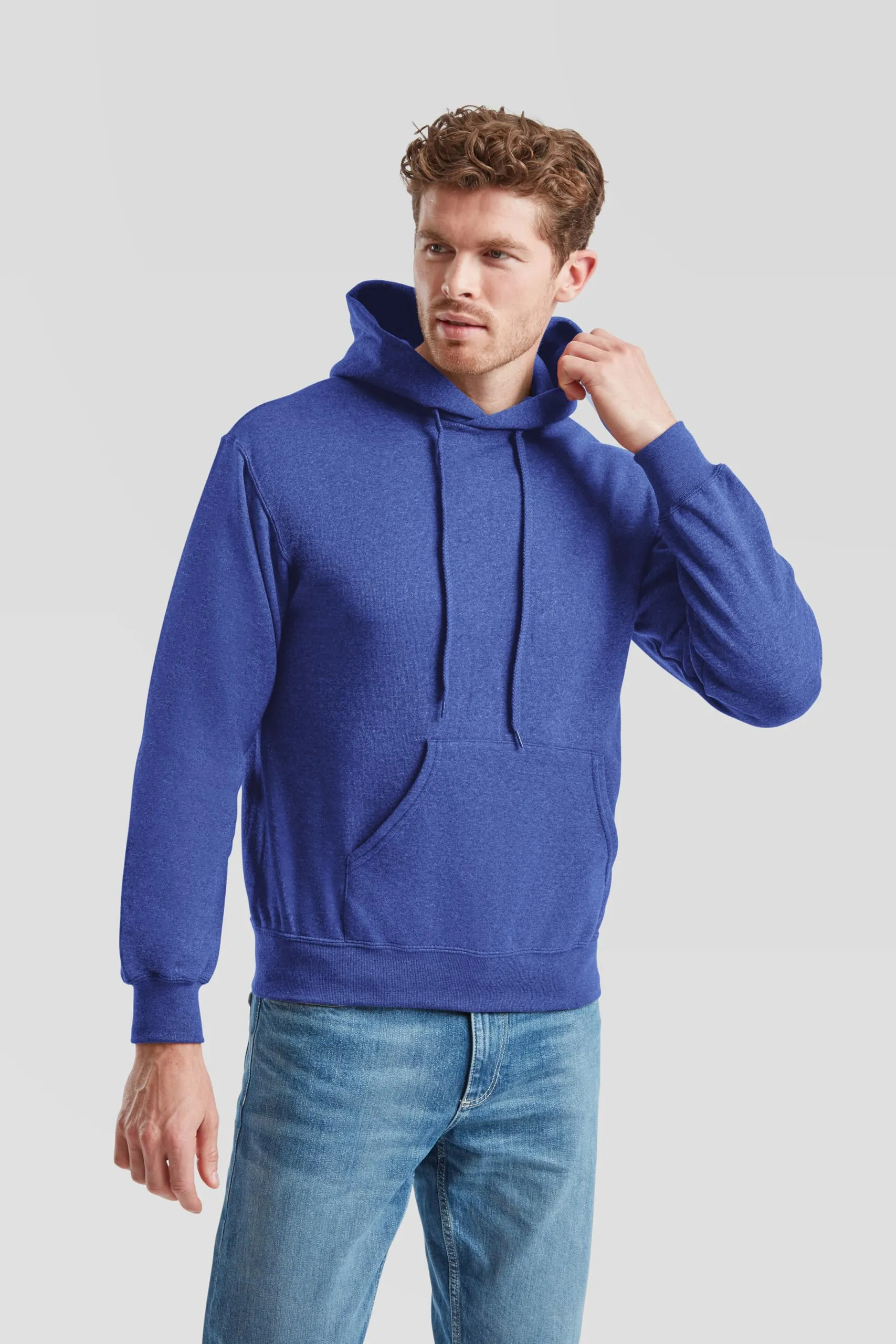 Fruit of the Loom Classic Felpa con cappuccio, M - Retro Blu Reale Mélange - immagine 3